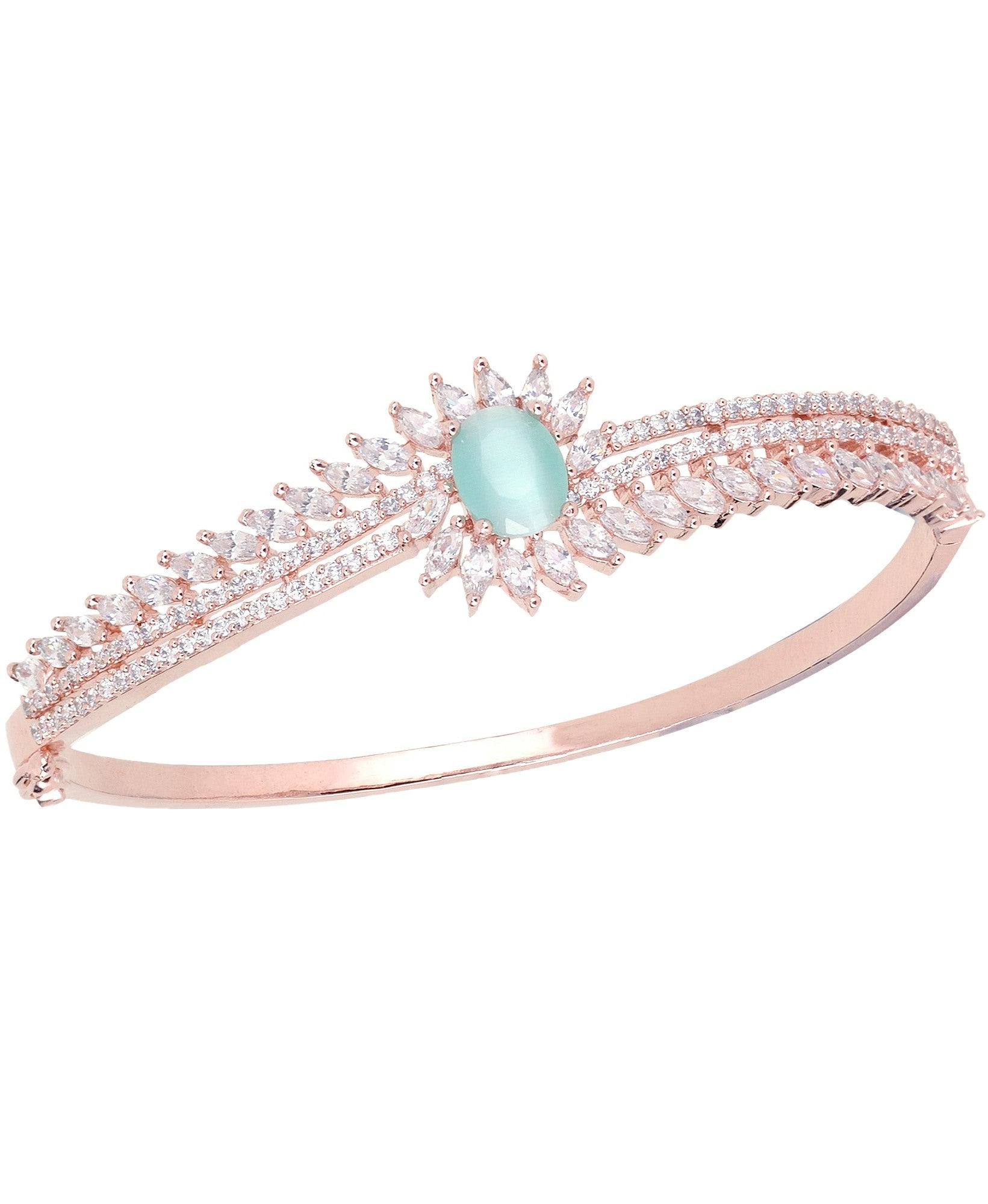 Rose Gold plated Mint AD Handcrafted Bracelet for Women & Girls