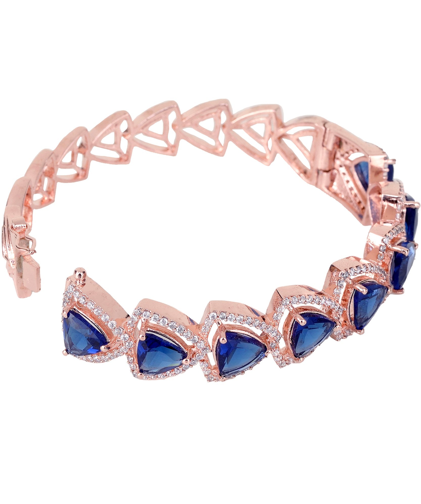 Rose Gold plated Blue AD designer Handcrafted Bracelet for Women & Girls