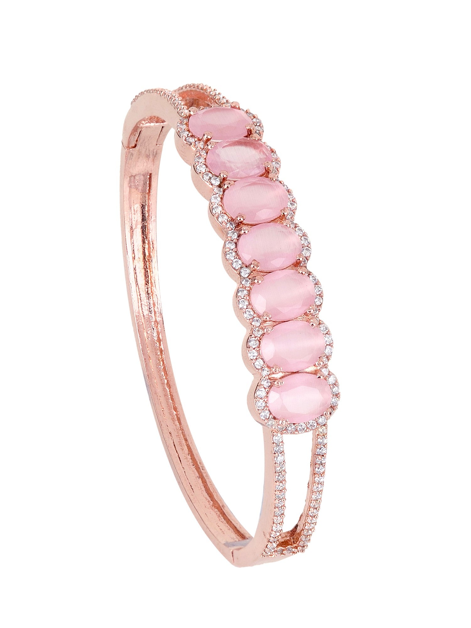 Rose Gold plated Pink AD stylish Handcrafted Bracelet for Women & Girls