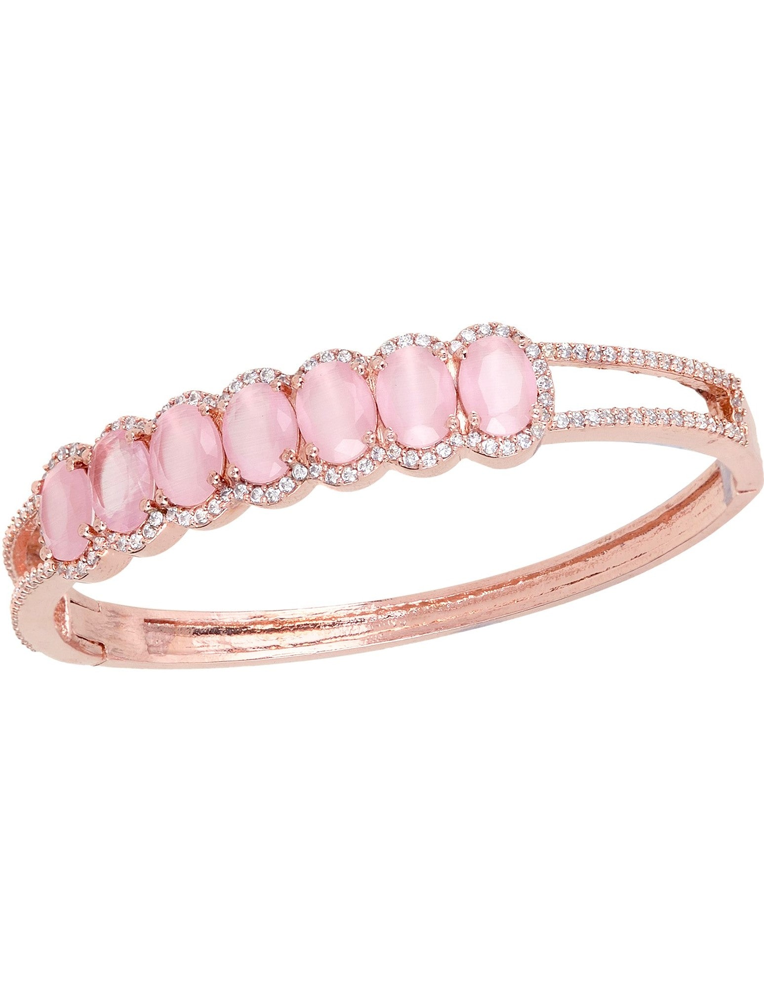 Rose Gold plated Pink AD stylish Handcrafted Bracelet for Women & Girls