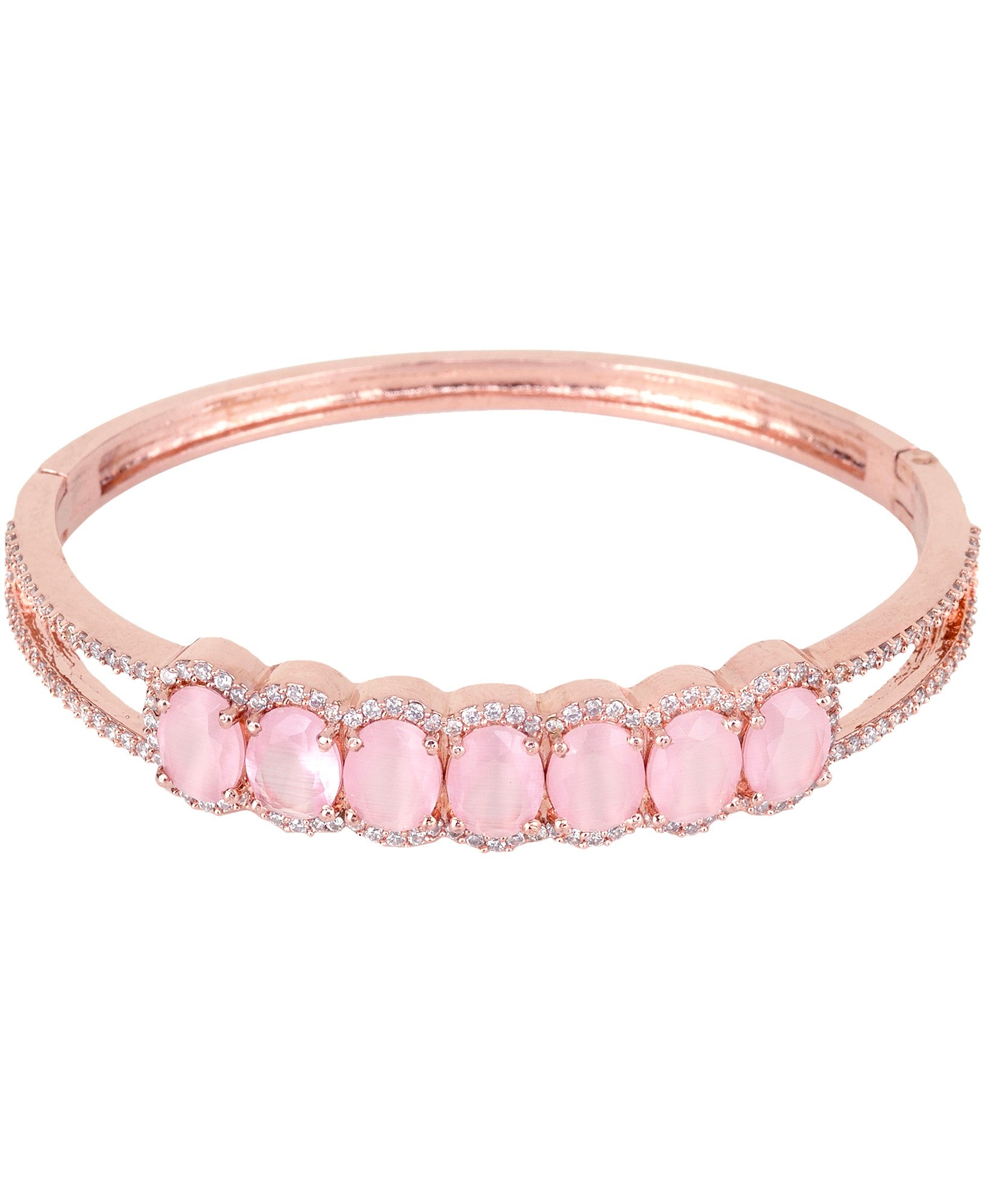 Rose Gold plated Pink AD stylish Handcrafted Bracelet for Women & Girls