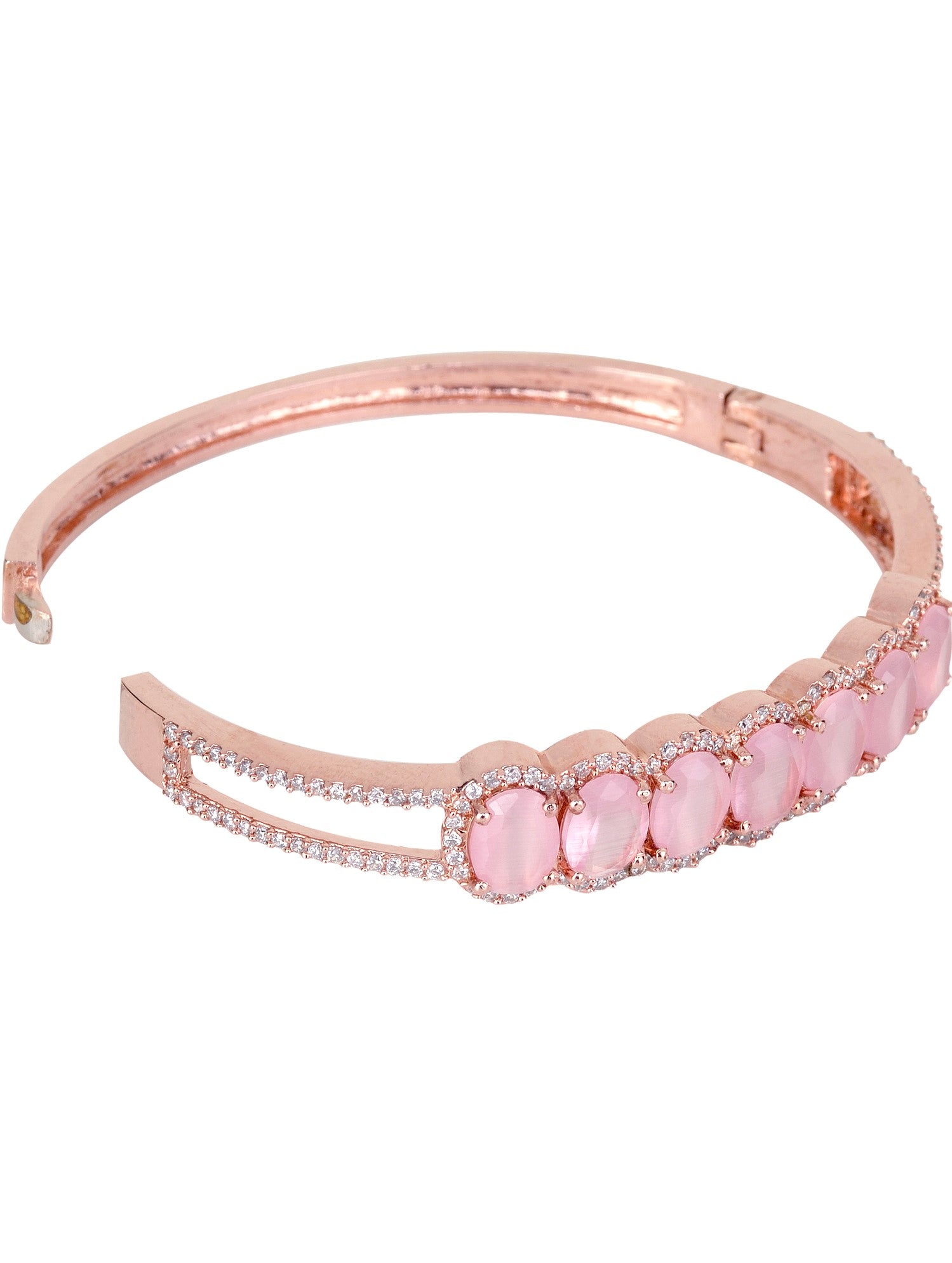 Rose Gold plated Pink AD stylish Handcrafted Bracelet for Women & Girls