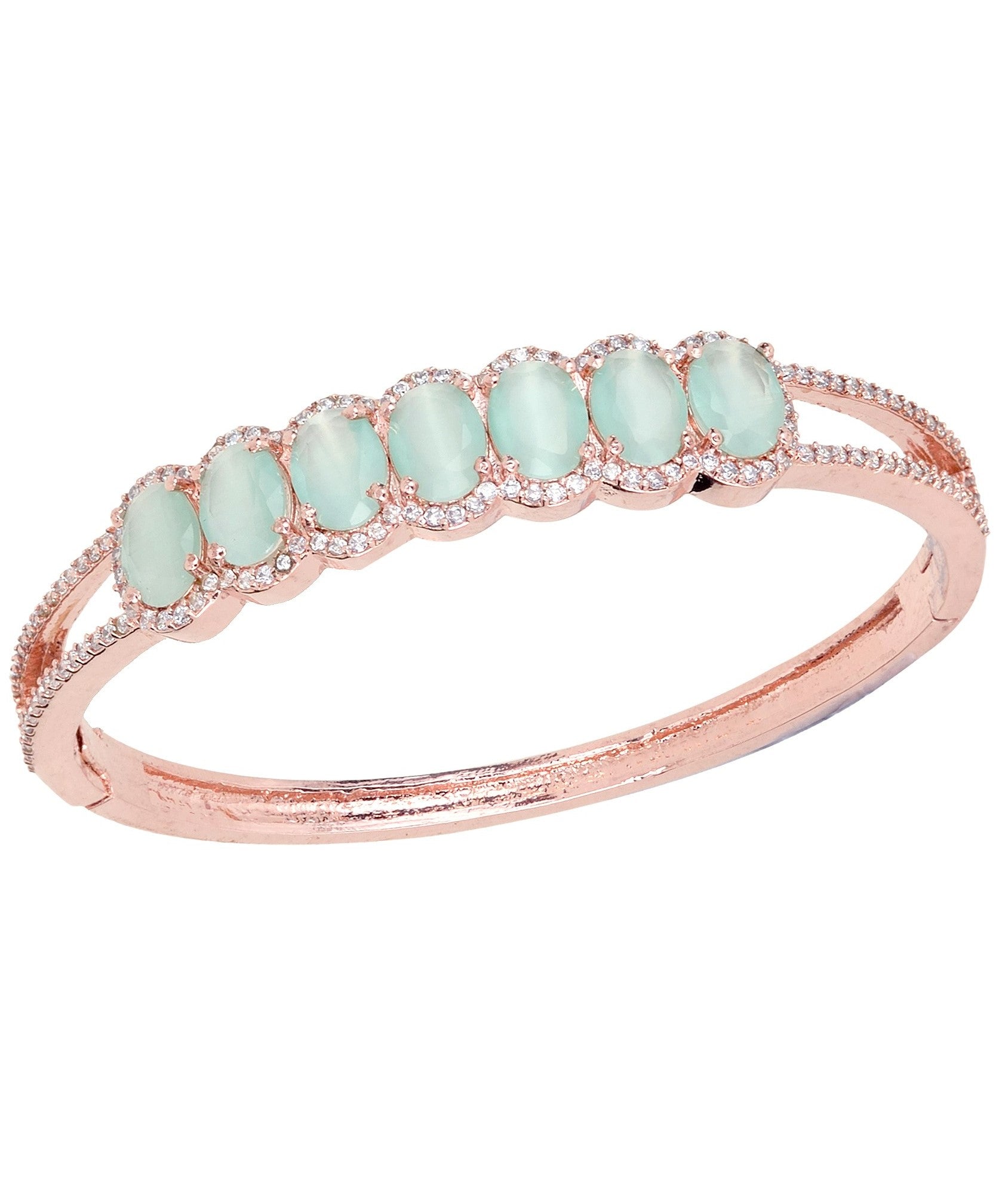 Rose Gold plated Sea Green AD stylish Handcrafted Bracelet for Women & Girls