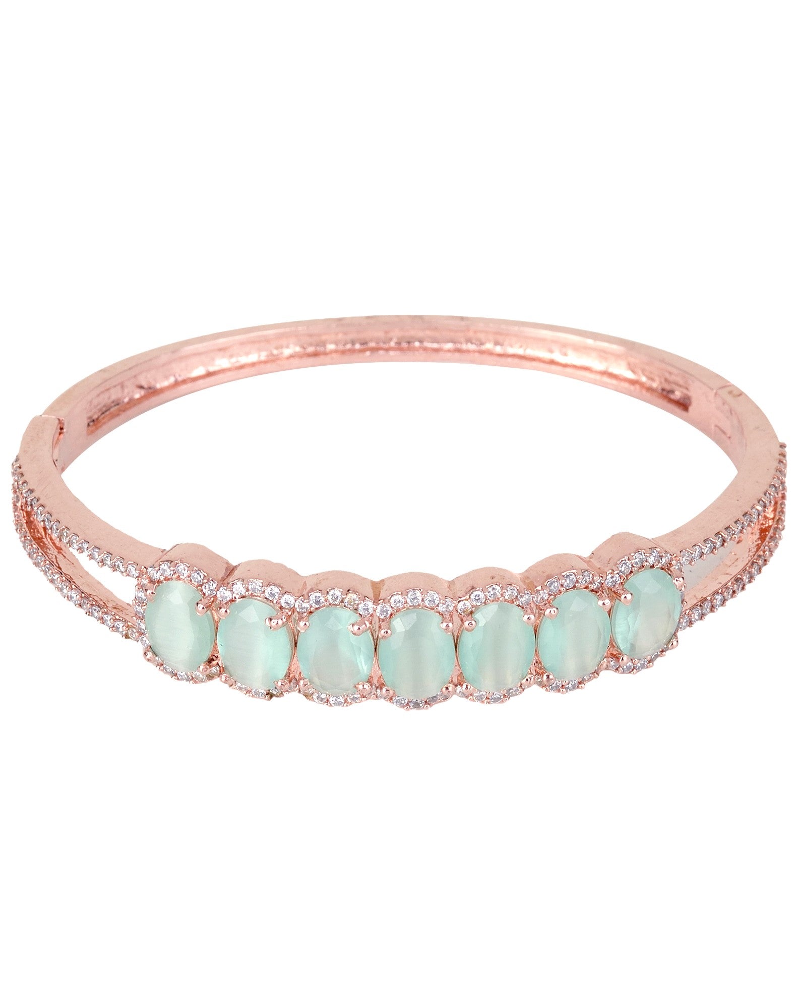 Rose Gold plated Sea Green AD stylish Handcrafted Bracelet for Women & Girls
