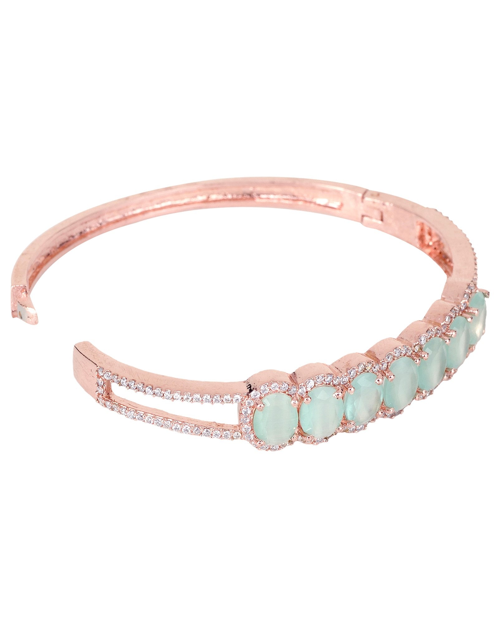 Rose Gold plated Sea Green AD stylish Handcrafted Bracelet for Women & Girls