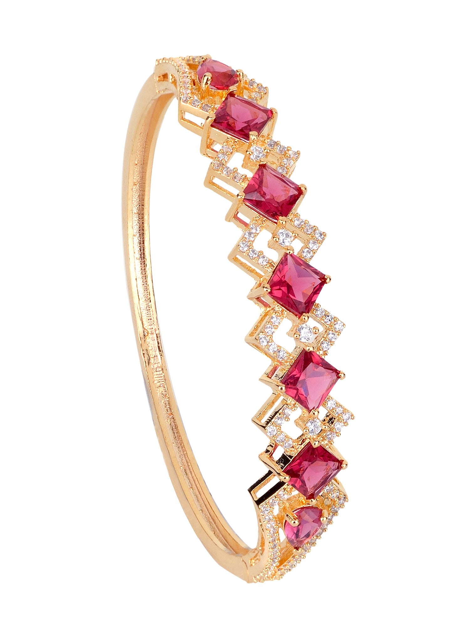 Gold plated Blue AD studded handcrafted stylish Bracelet for Women & Girls