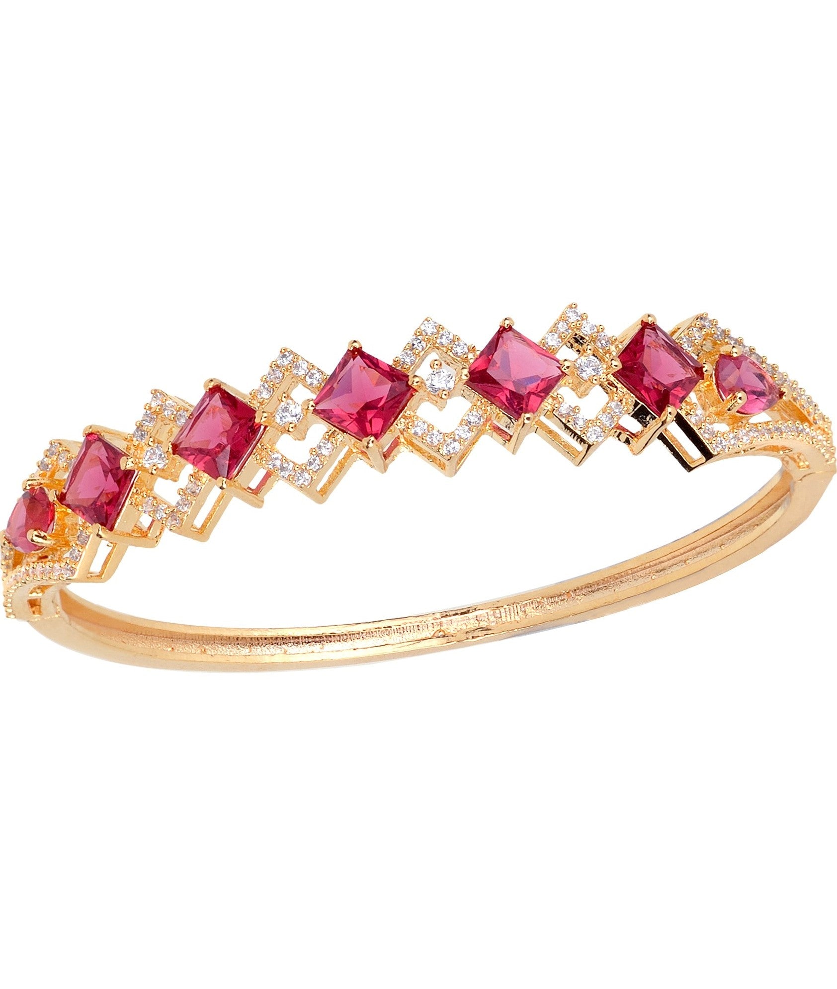 Gold plated Blue AD studded handcrafted stylish Bracelet for Women & Girls