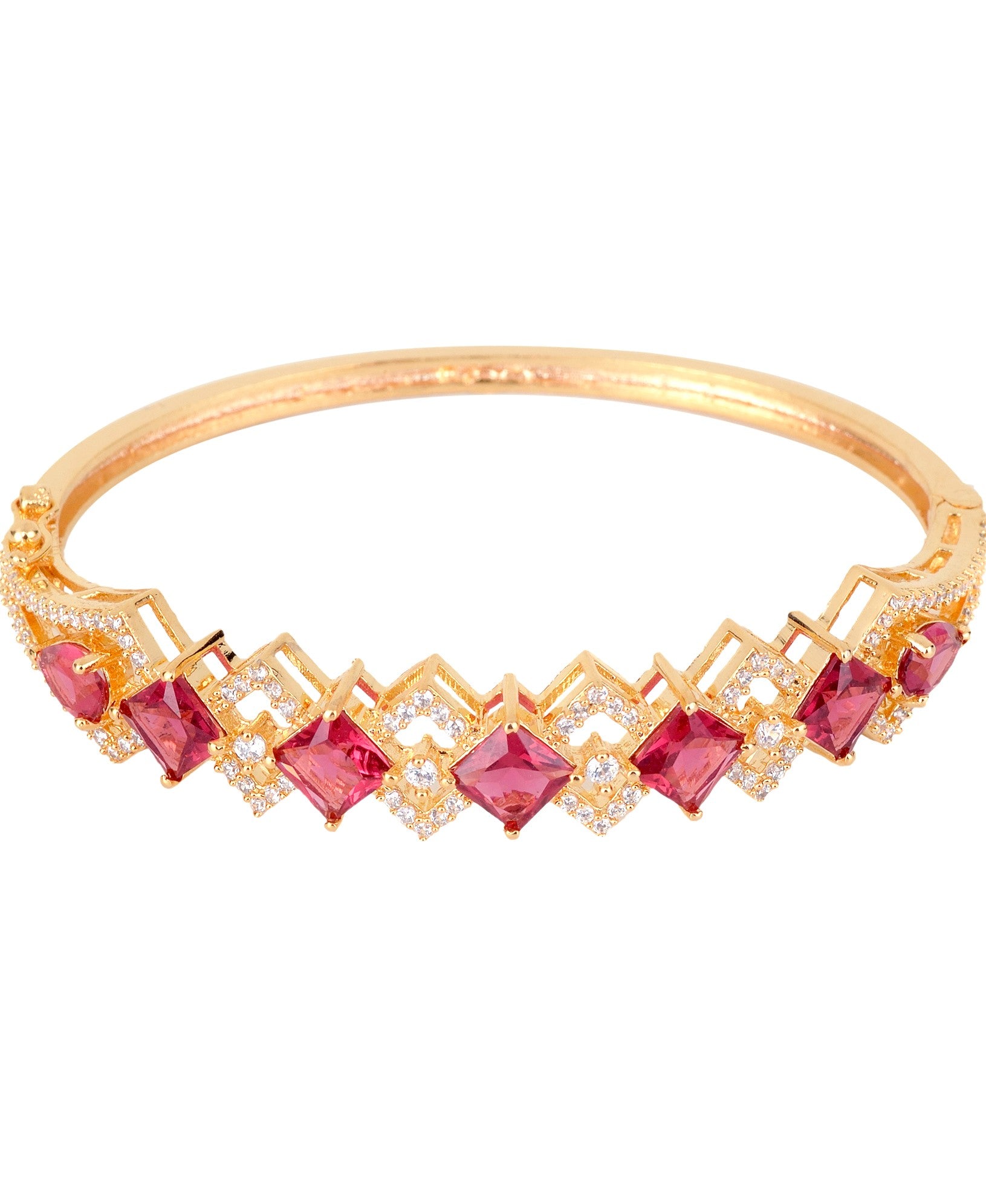 Gold plated Blue AD studded handcrafted stylish Bracelet for Women & Girls