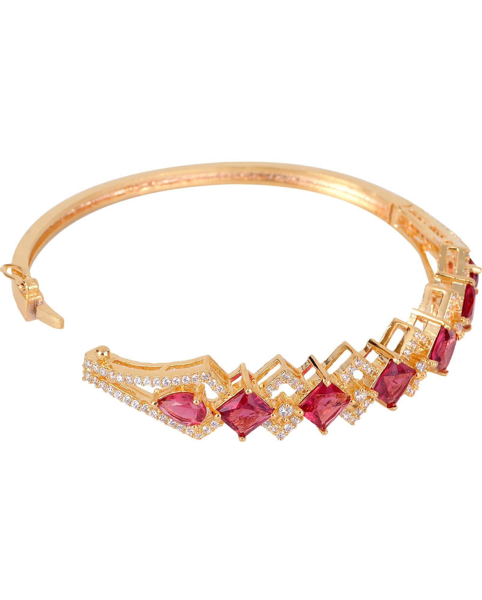 Gold plated Blue AD studded handcrafted stylish Bracelet for Women & Girls