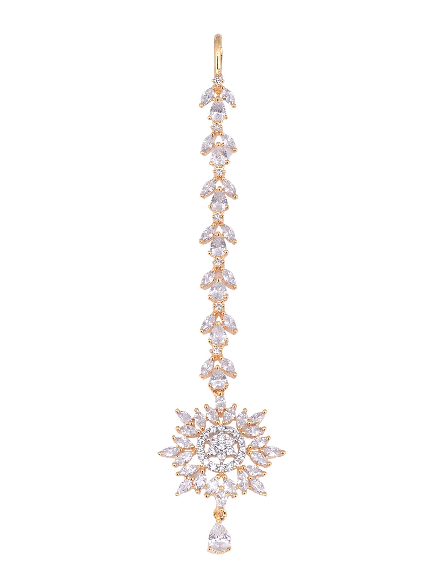 Gold plated Stylish Diamond Maang Tikka for Women & Girls