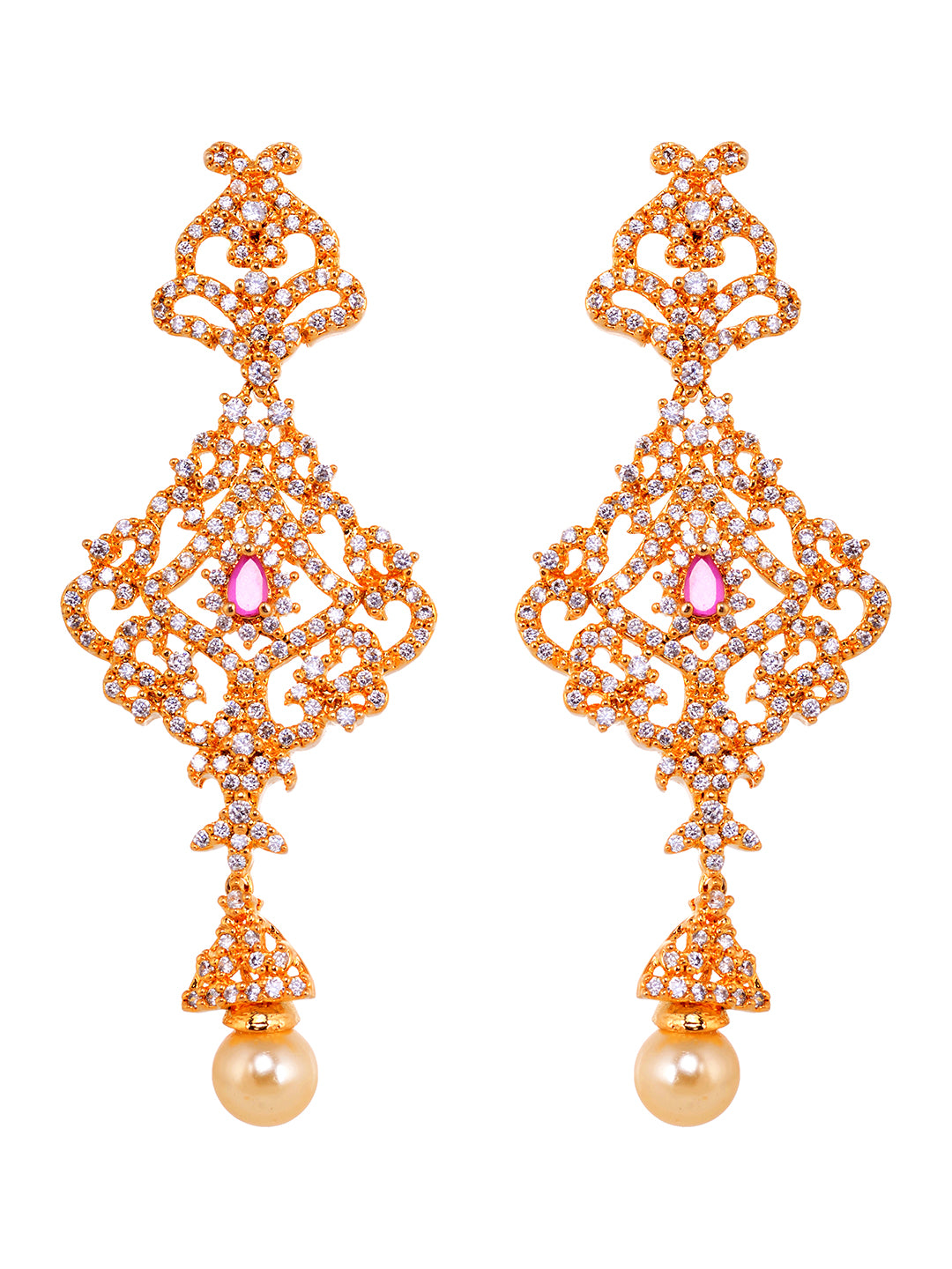 Gold Plated Traditional Multi Necklace Earrings