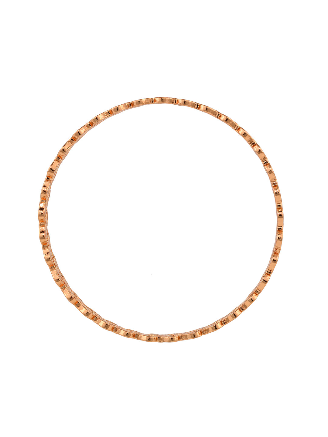 Rose Gold Plated Set Of 2 AD Studded Handcrafted Designer Bangles