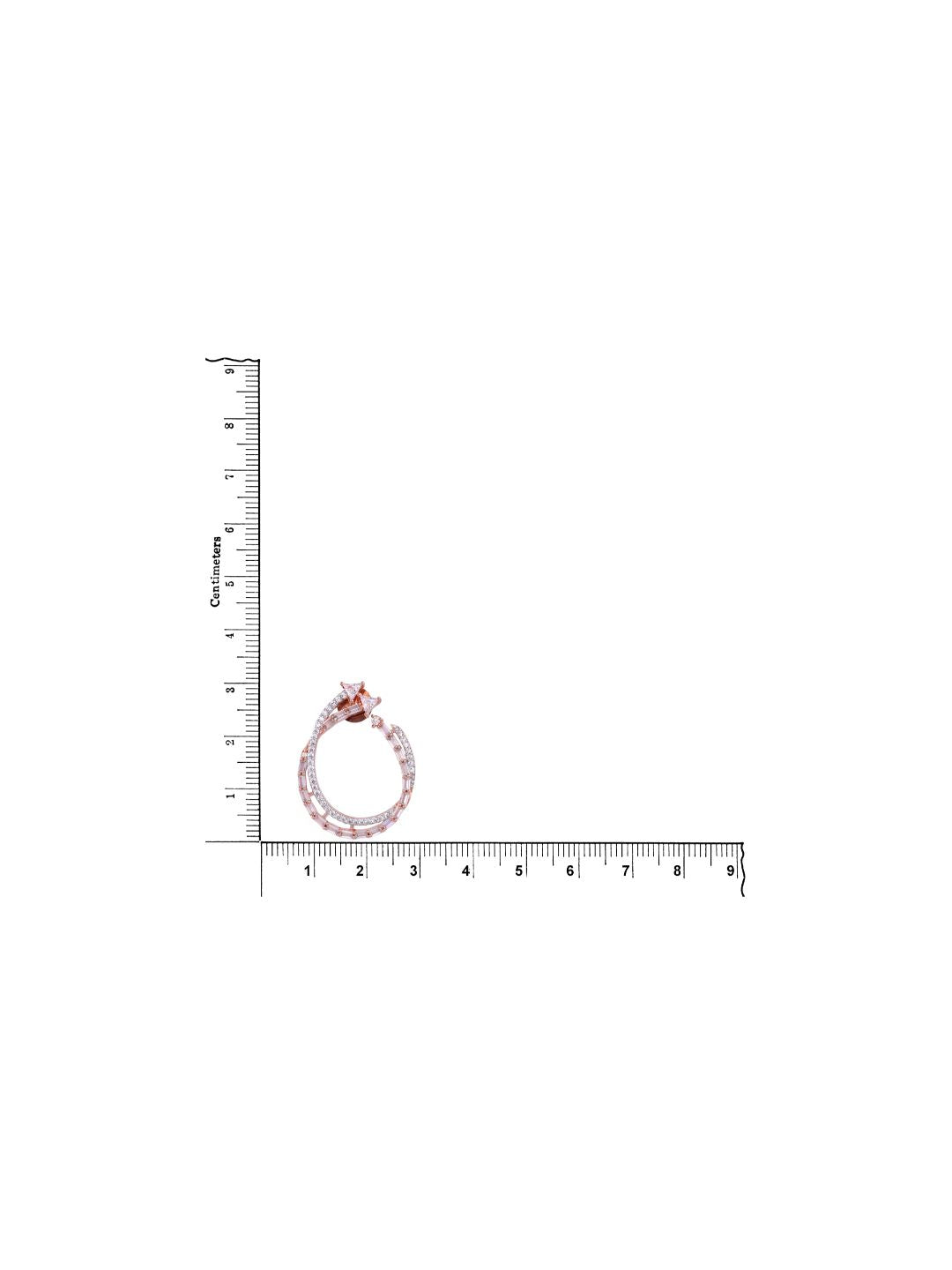 stylish party wear Rose Gold plated AD studded handcrafted Ear rings for girls & women