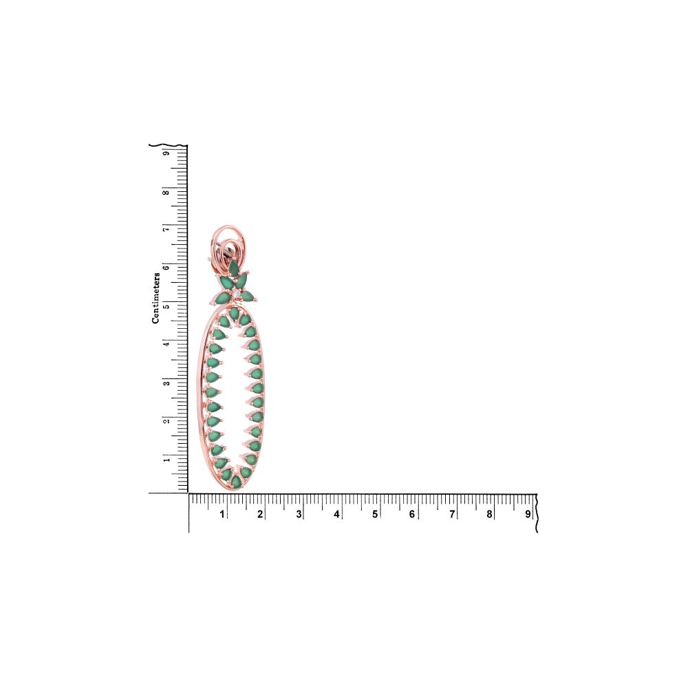 Rose Gold plated Green AD studded handcrafted Dangler Earring for Women and Girls