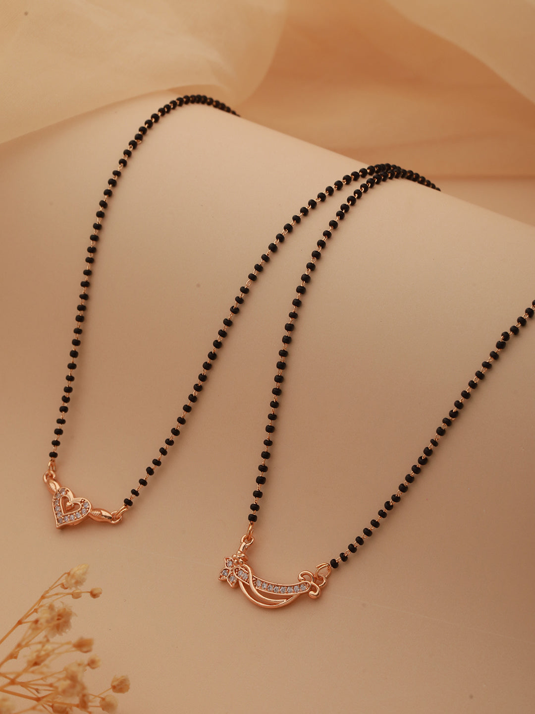 Set Of 2 Gold Toned AD Studded Delicate mangalsutra COMBO