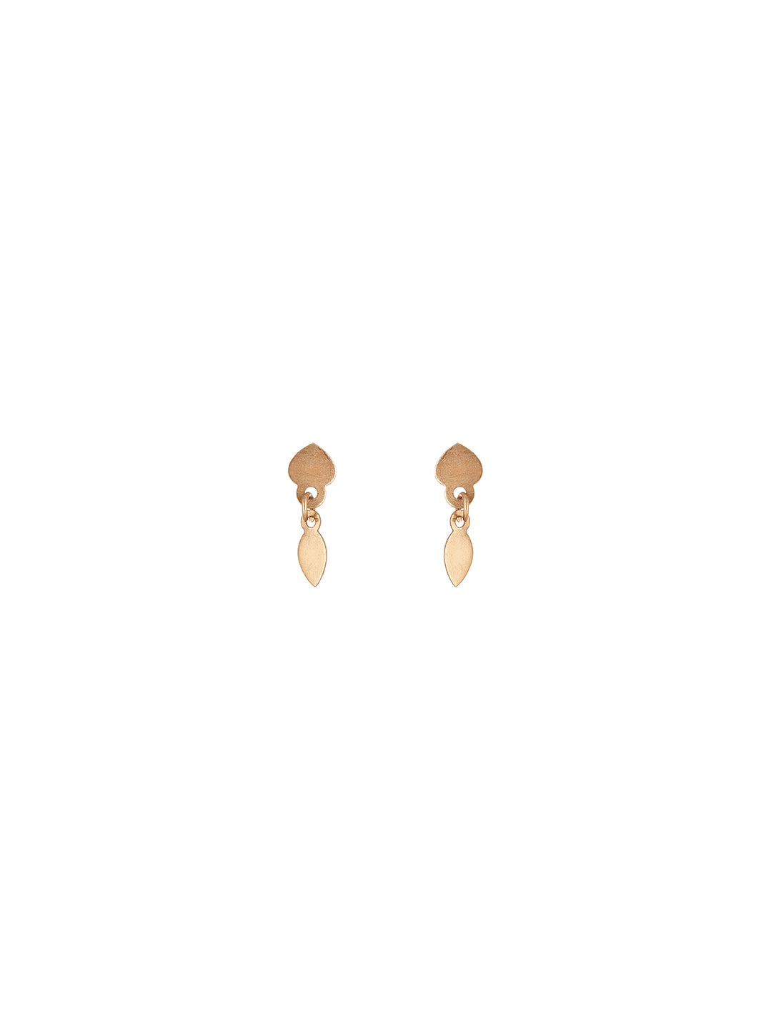 Gold Plated Minimal Leaf Drop Necklace Jewellery Set