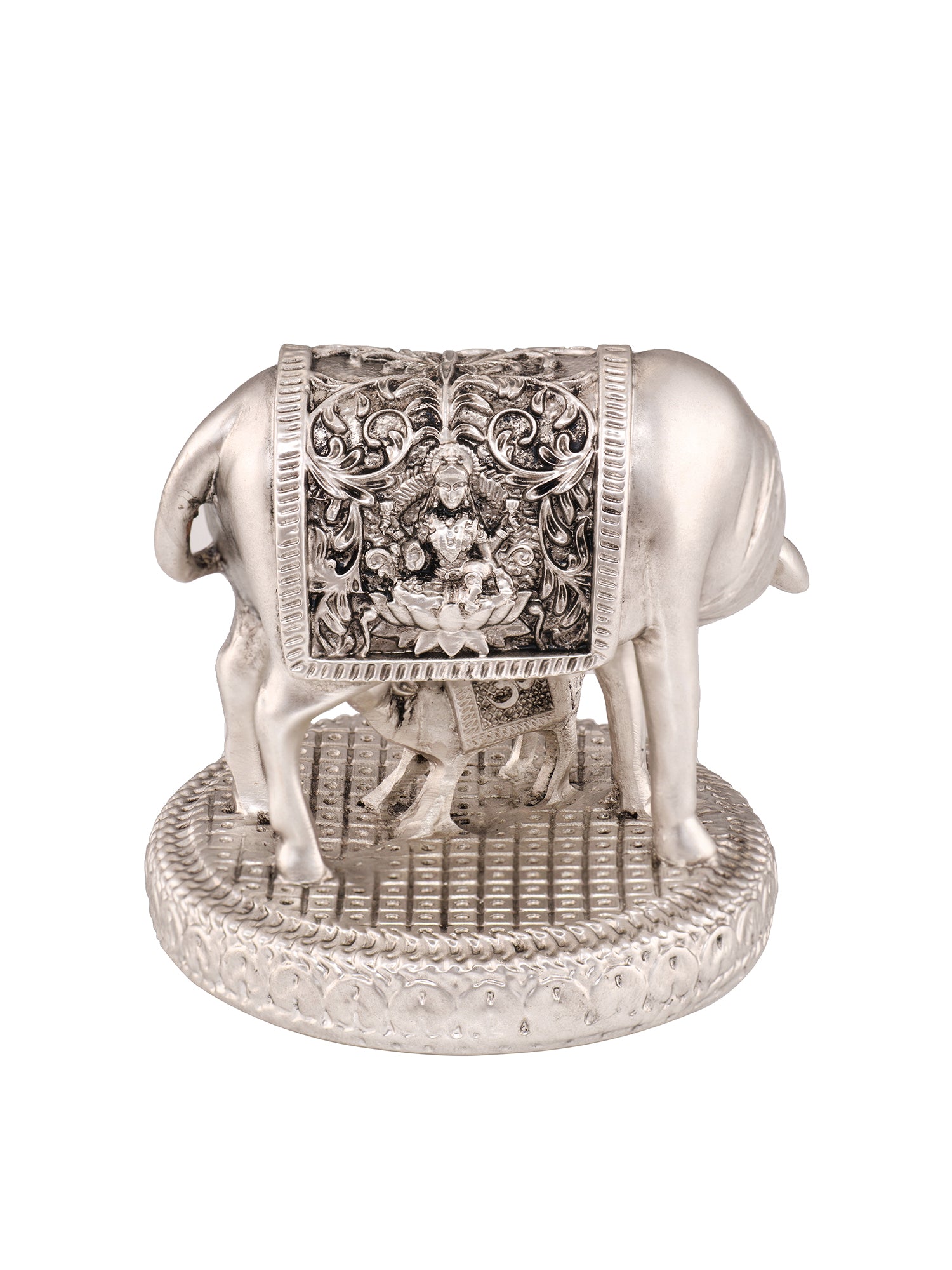 Saraf RS Kamdhenu Cow with Calf Idol (999 Silver Plated)