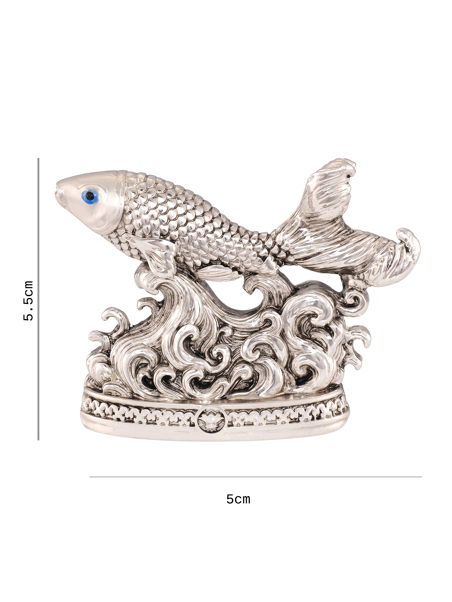 Saraf RS Vastu Fish Idol on Water Waves (999 Silver Plated)