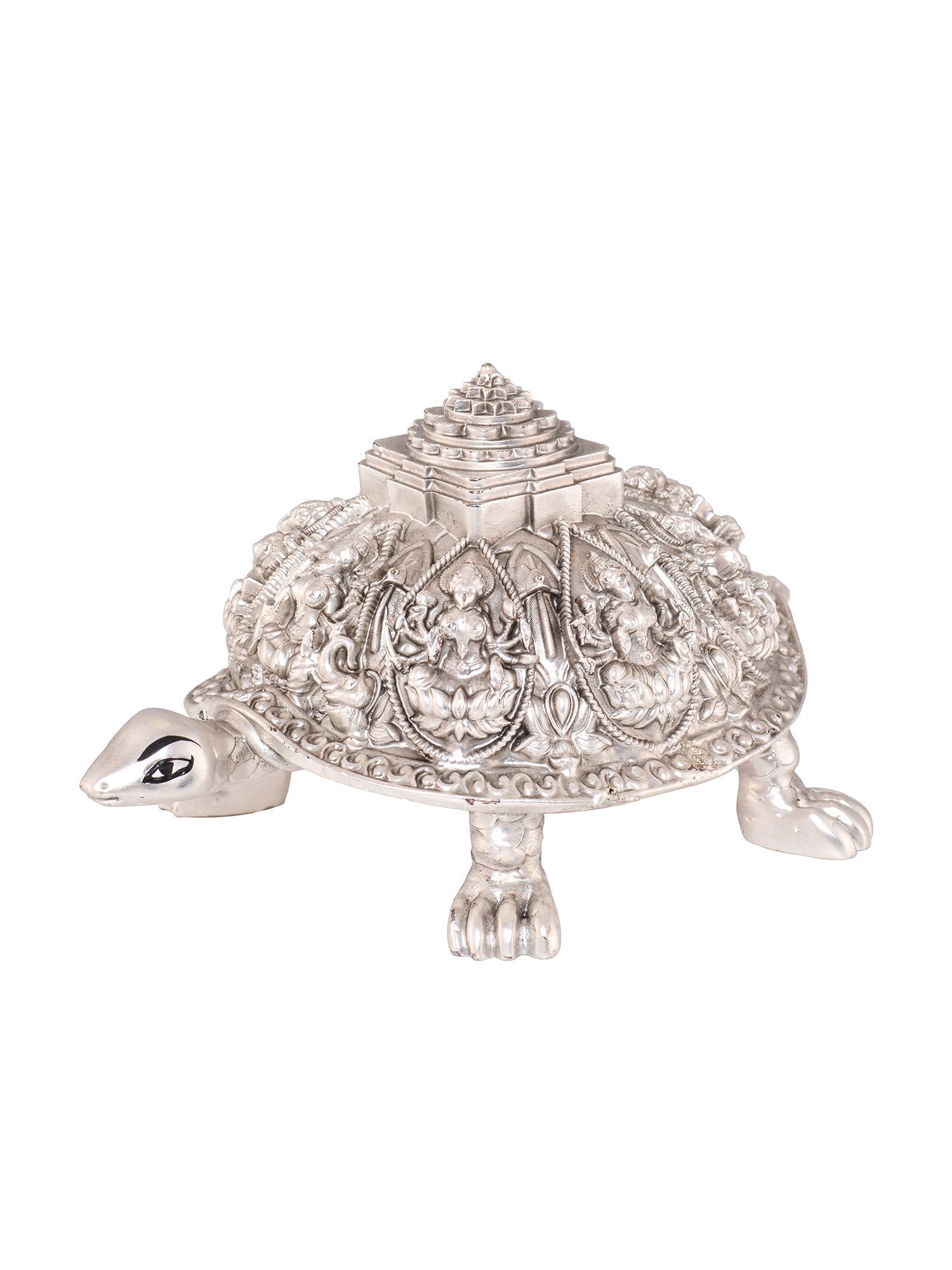 Saraf RS Ashtalakshmi Shree Yantra Tortoise Idol (999 Silver Plated)