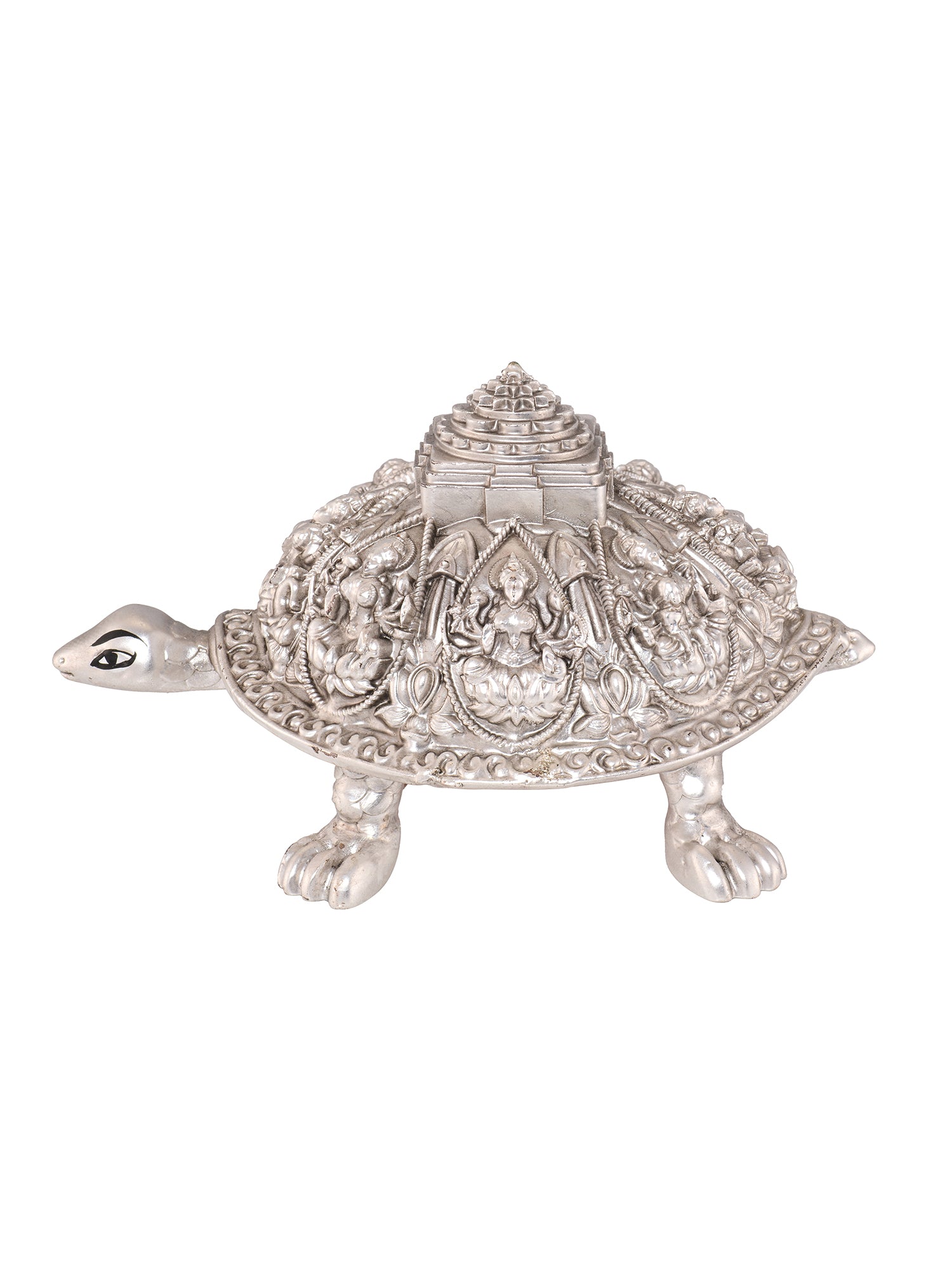 Saraf RS Ashtalakshmi Shree Yantra Tortoise Idol (999 Silver Plated)