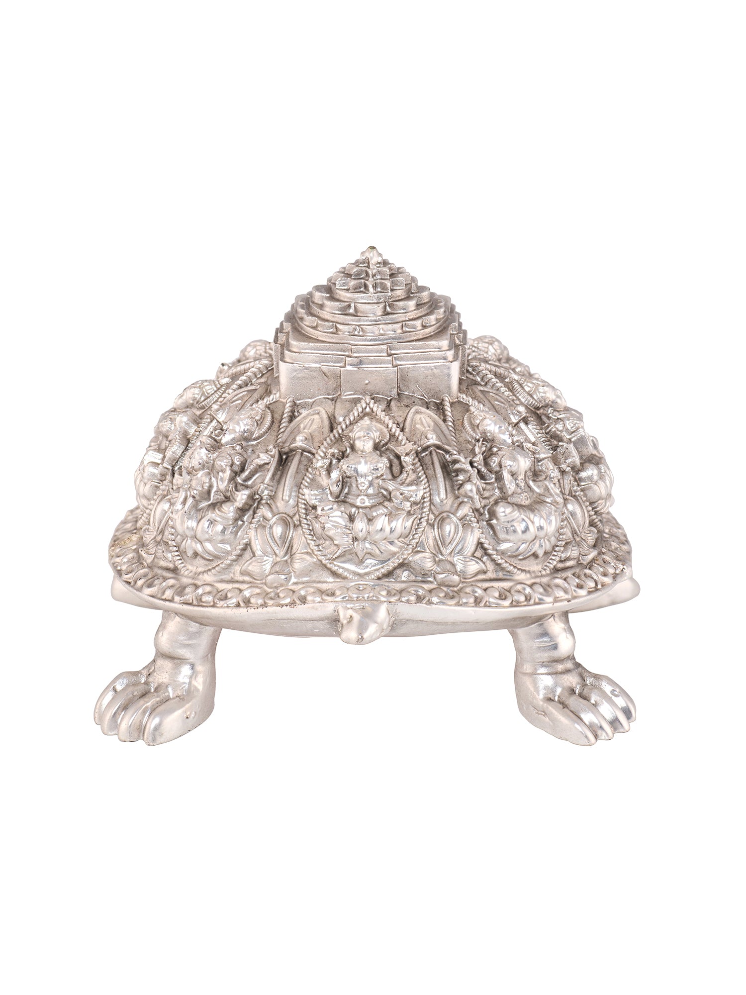 Saraf RS Ashtalakshmi Shree Yantra Tortoise Idol (999 Silver Plated)
