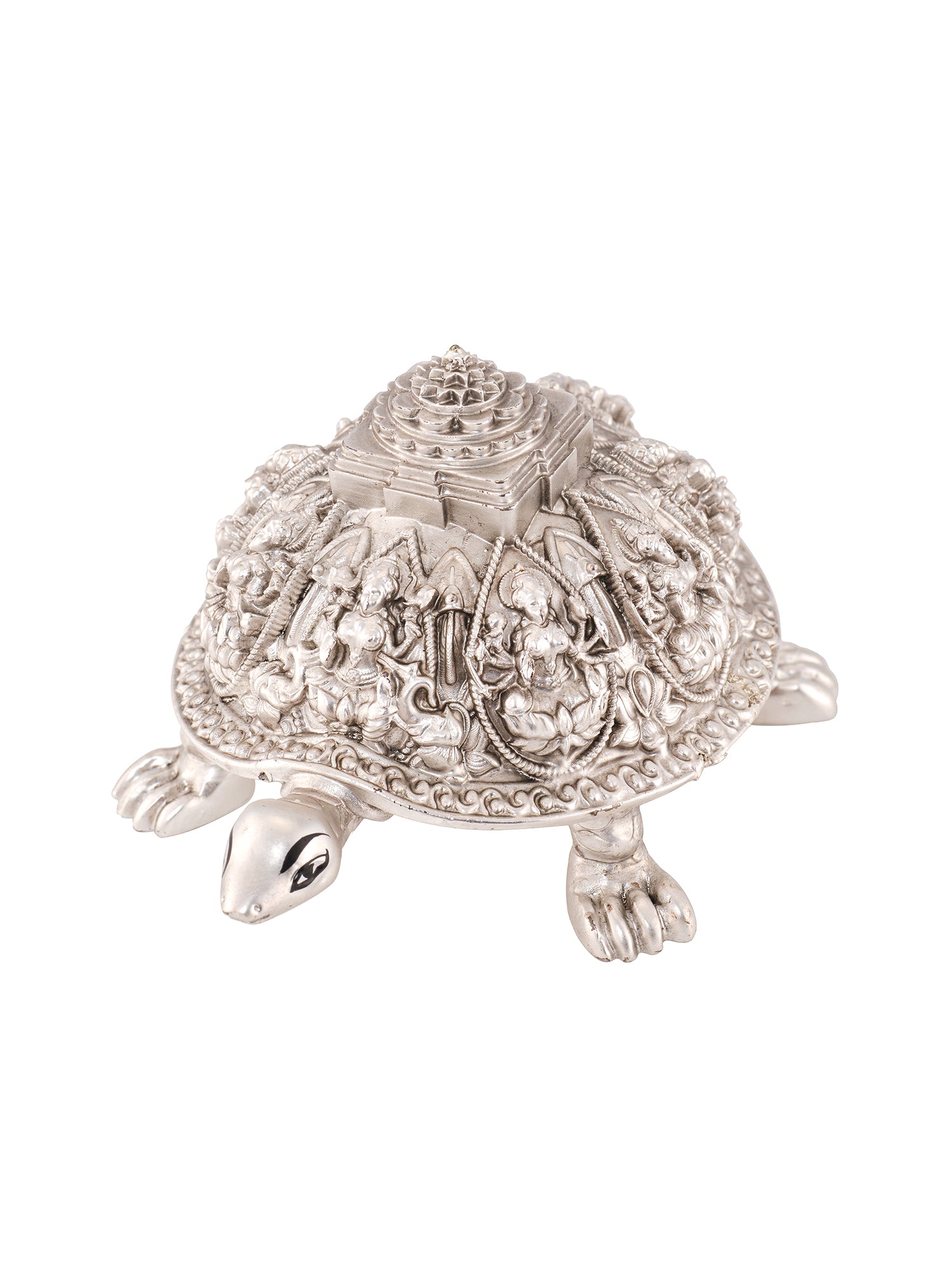 Saraf RS Ashtalakshmi Shree Yantra Tortoise Idol (999 Silver Plated)
