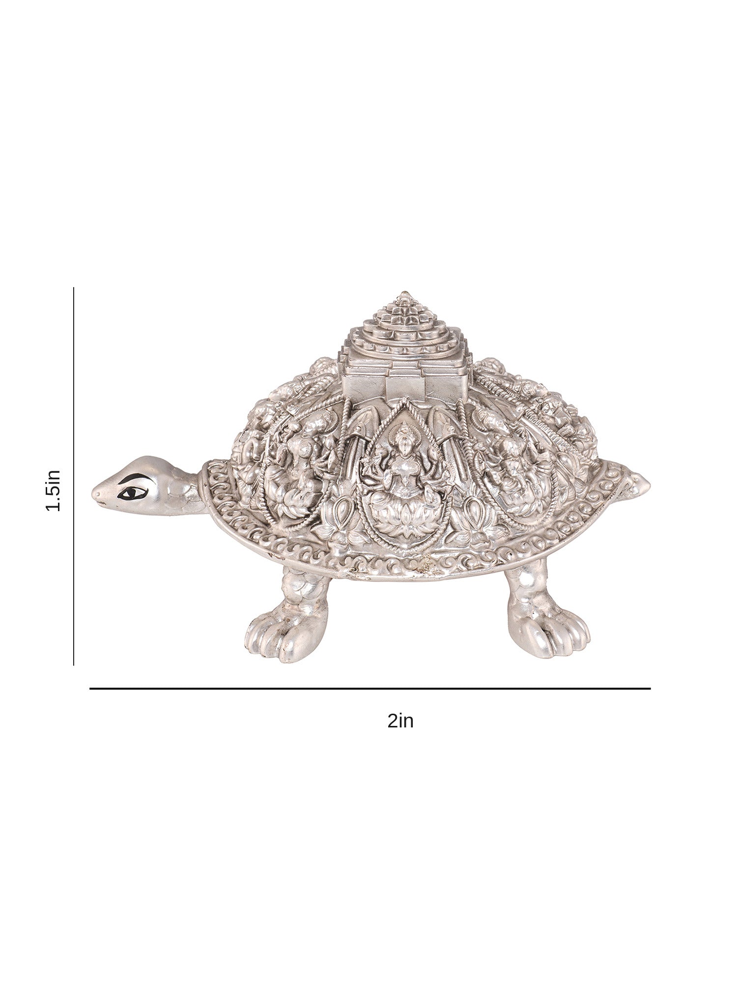Saraf RS Ashtalakshmi Shree Yantra Tortoise Idol (999 Silver Plated)