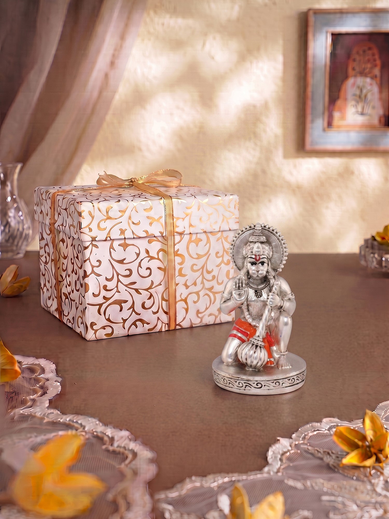 Saraf RS Bajrangbali Hanuman Ji Idol (999 Silver Plated)
