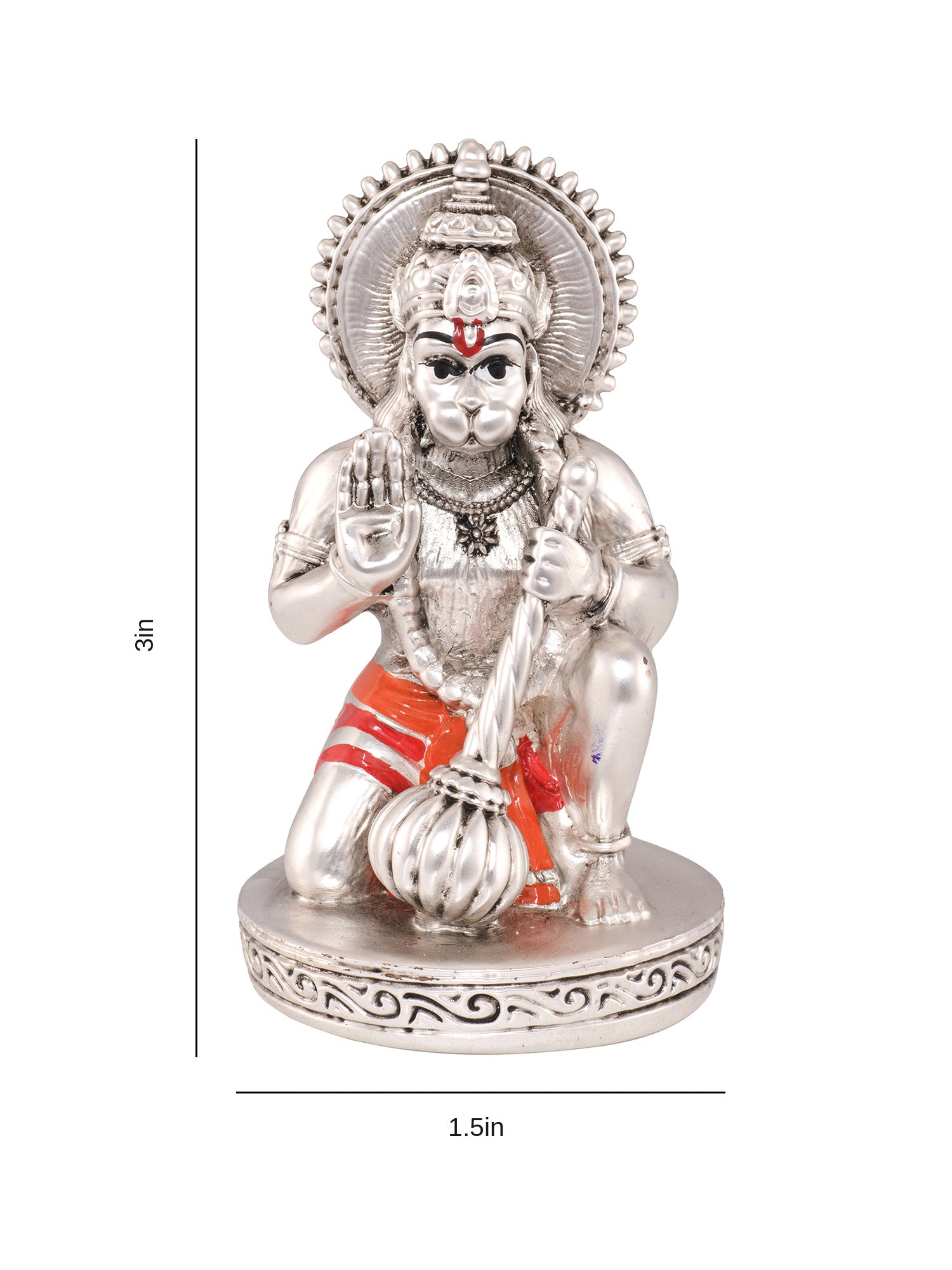 Saraf RS Bajrangbali Hanuman Ji Idol (999 Silver Plated)