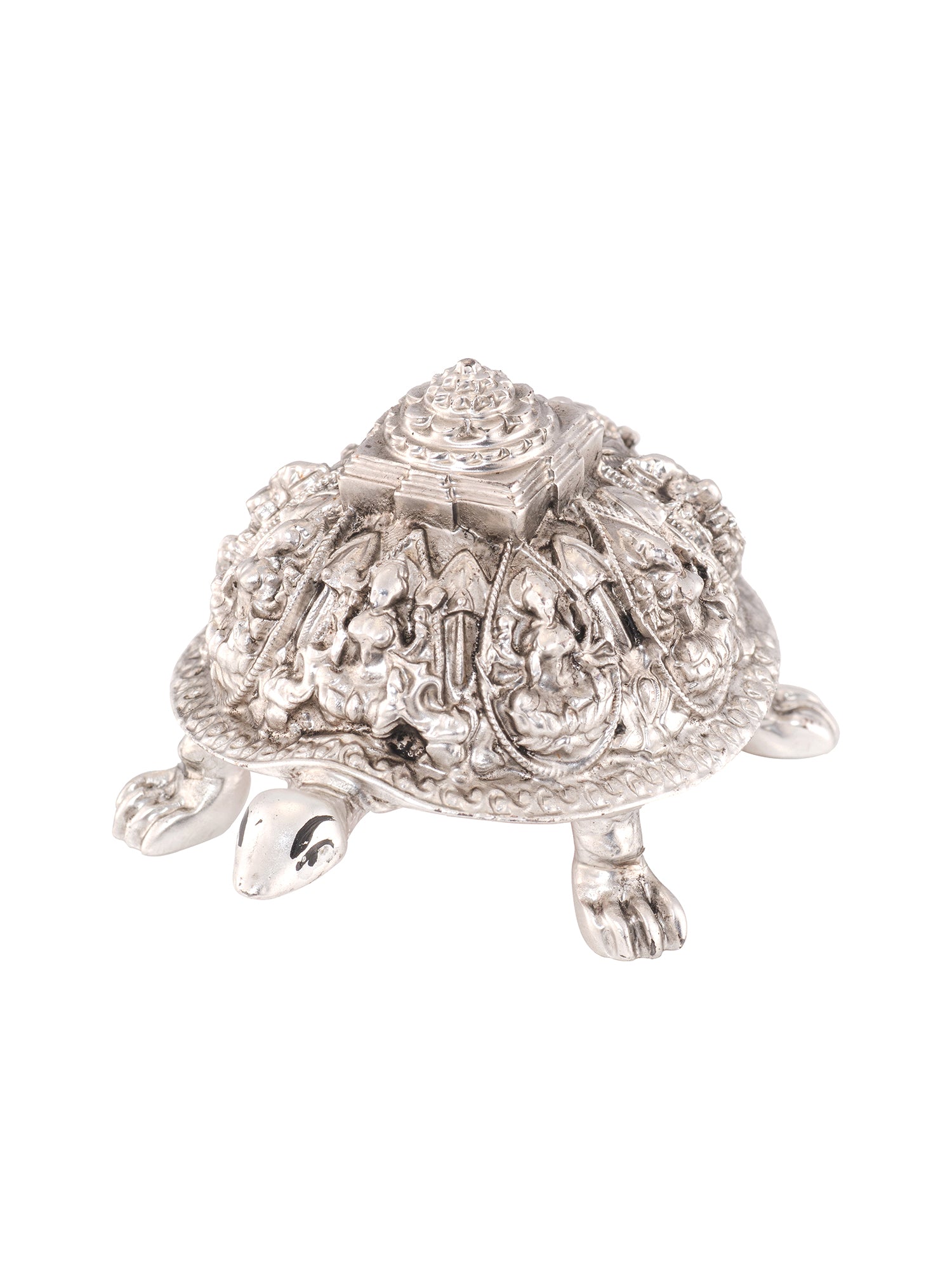 Saraf RS Meru Shree Yantra Tortoise Idol (999 Silver Plated)
