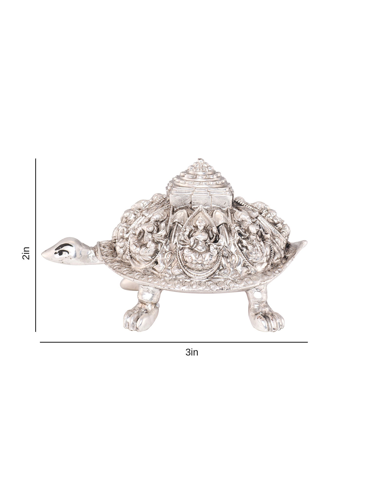 Saraf RS Meru Shree Yantra Tortoise Idol (999 Silver Plated)