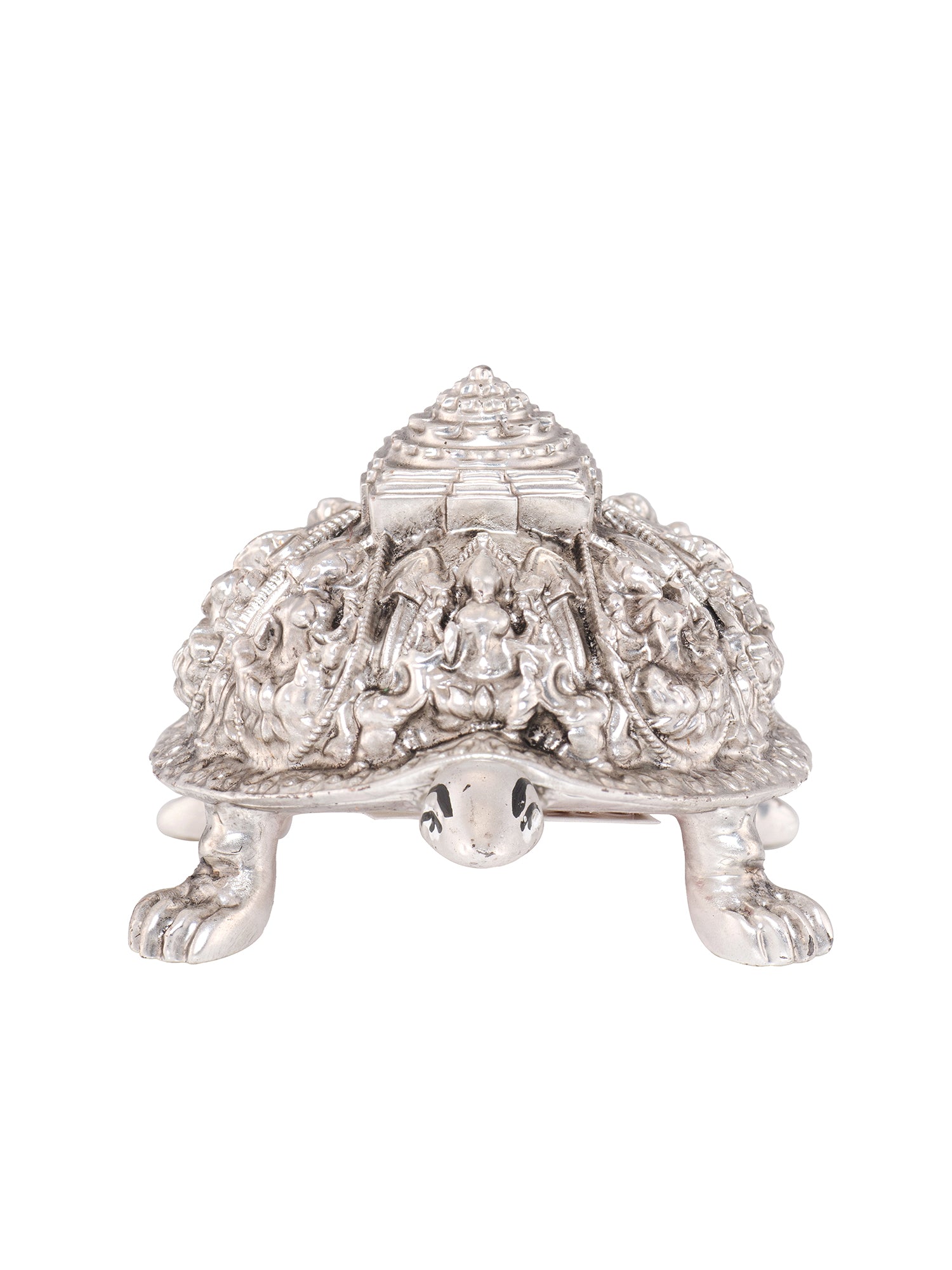 Saraf RS Meru Shree Yantra Tortoise Idol (999 Silver Plated)