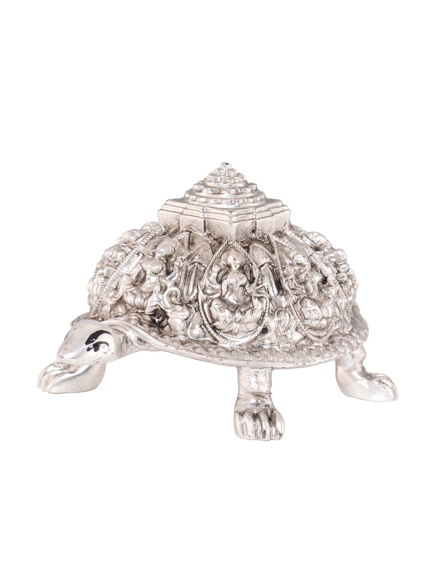 Saraf RS Meru Shree Yantra Tortoise Idol (999 Silver Plated)