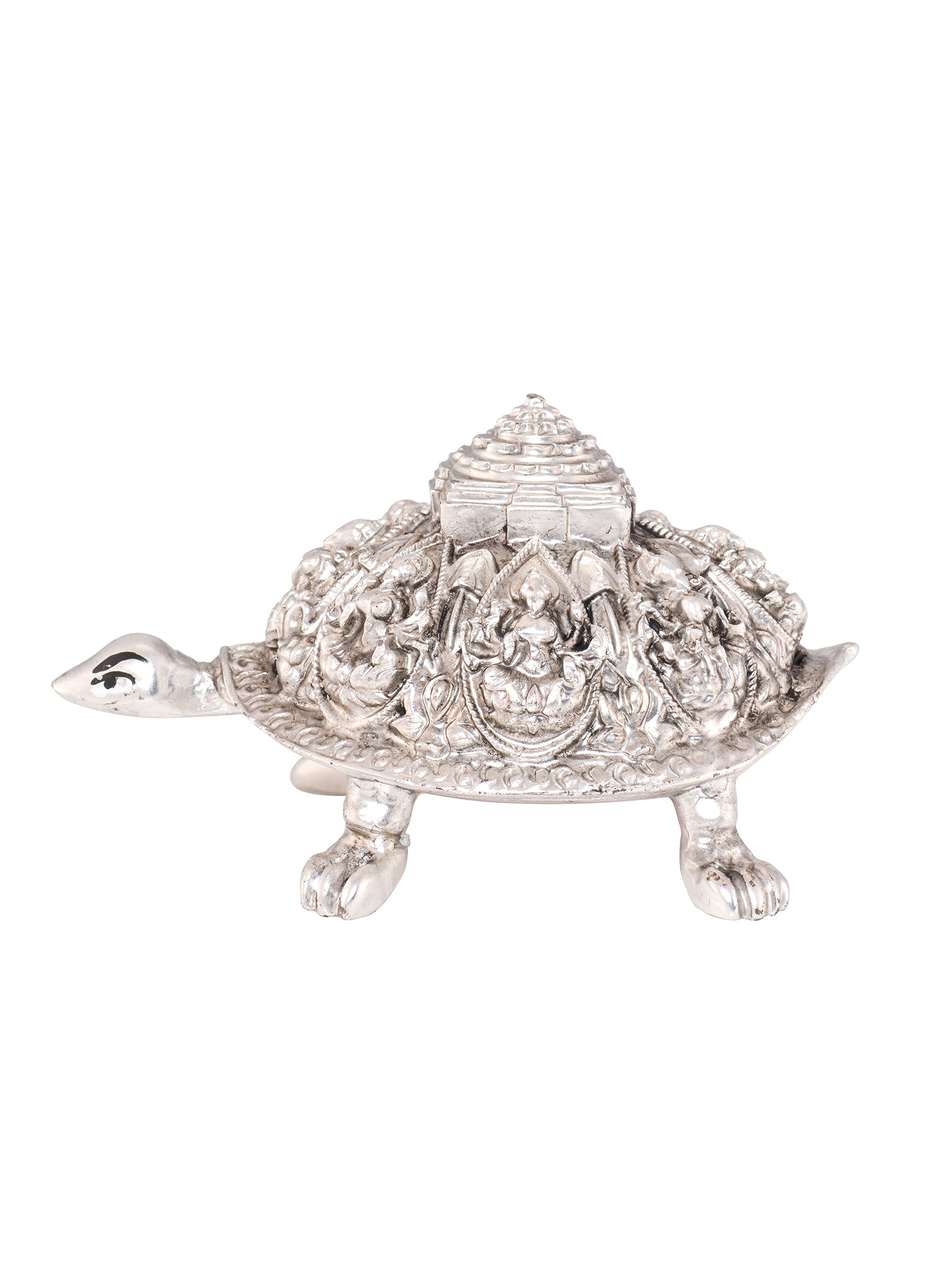 Saraf RS Meru Shree Yantra Tortoise Idol (999 Silver Plated)