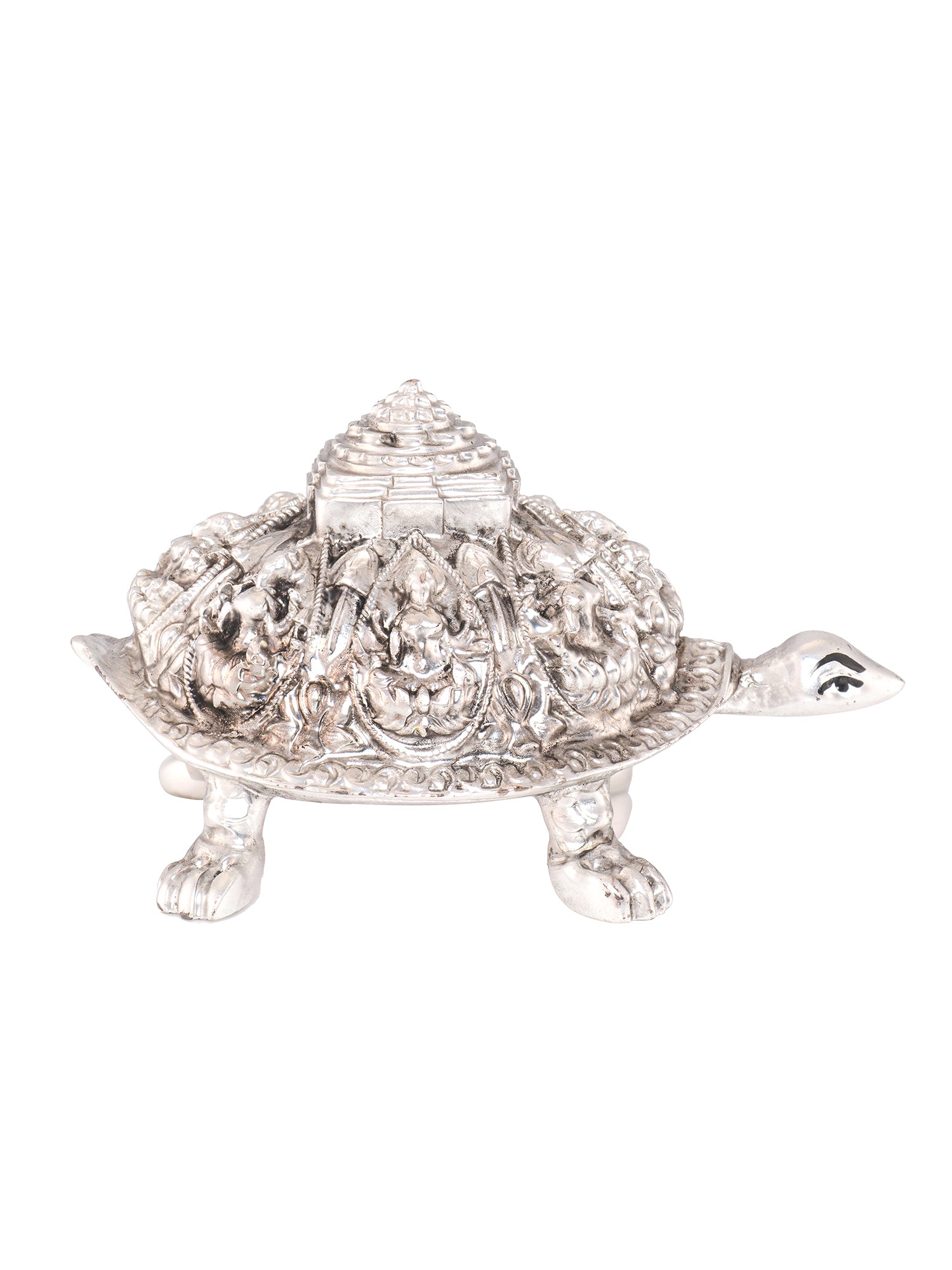 Saraf RS Meru Shree Yantra Tortoise Idol (999 Silver Plated)