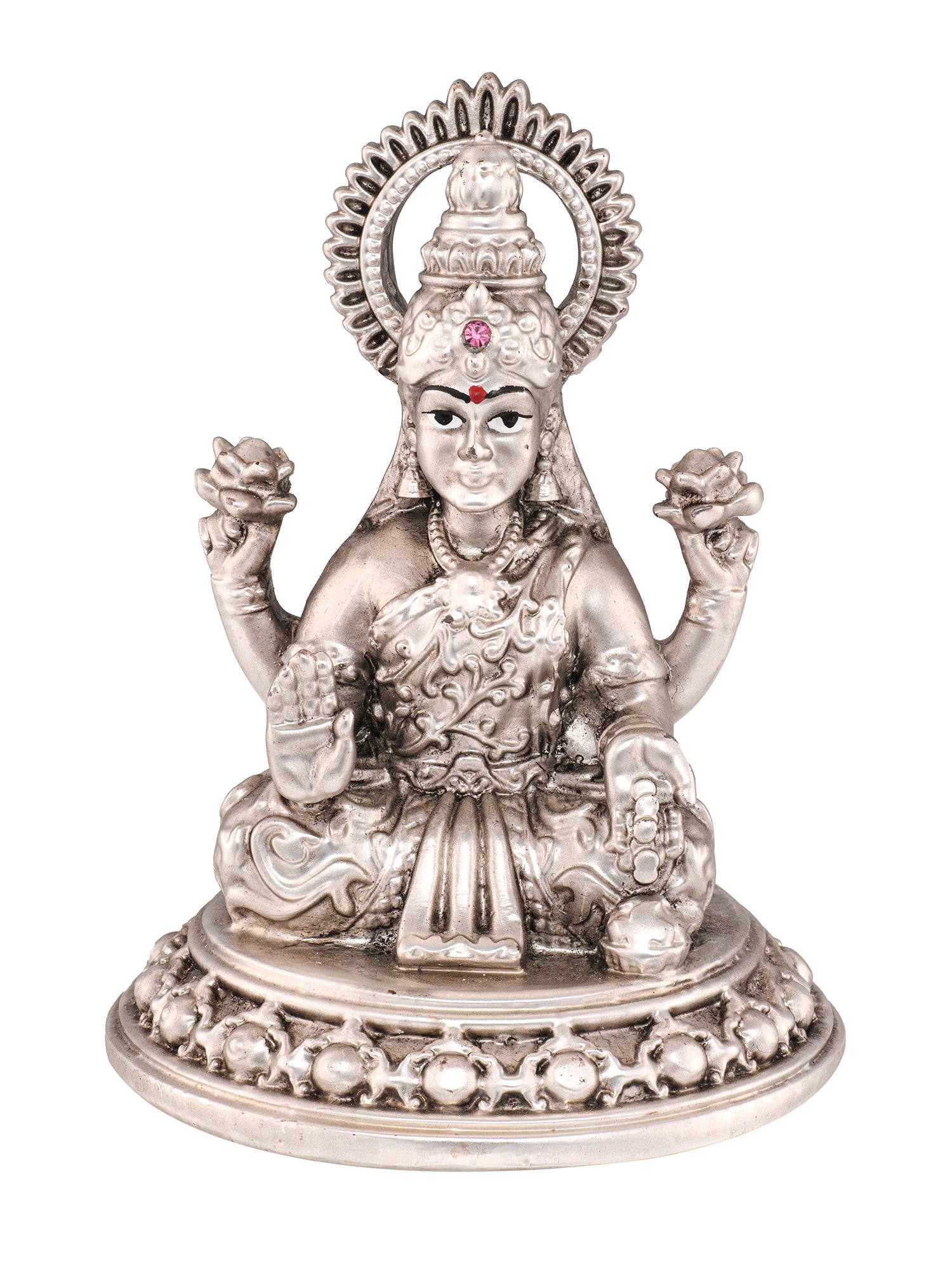 Silver plated Goddess Maa Lakshmi idol