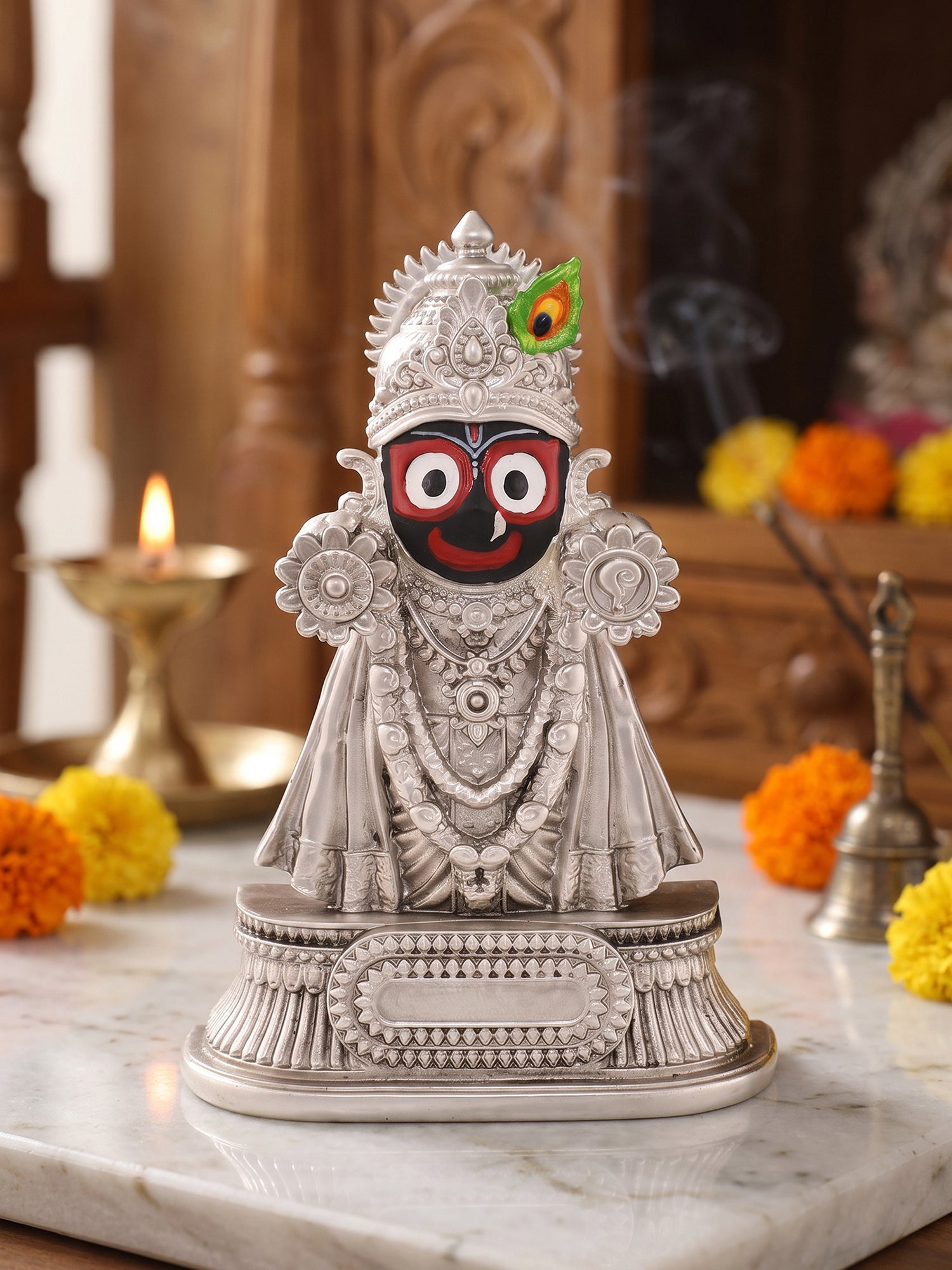 Saraf RS Rajadhiraj Lord Jagannath Idol (999 Silver Plated)