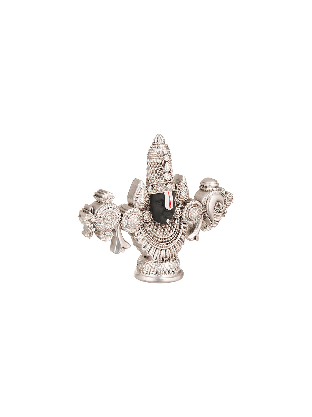 Saraf RS Tirupati Balaji Idol with Shankh Chakra (999 Silver Plated)