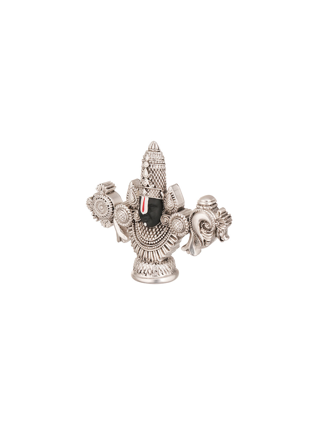 Saraf RS Tirupati Balaji Idol with Shankh Chakra (999 Silver Plated)