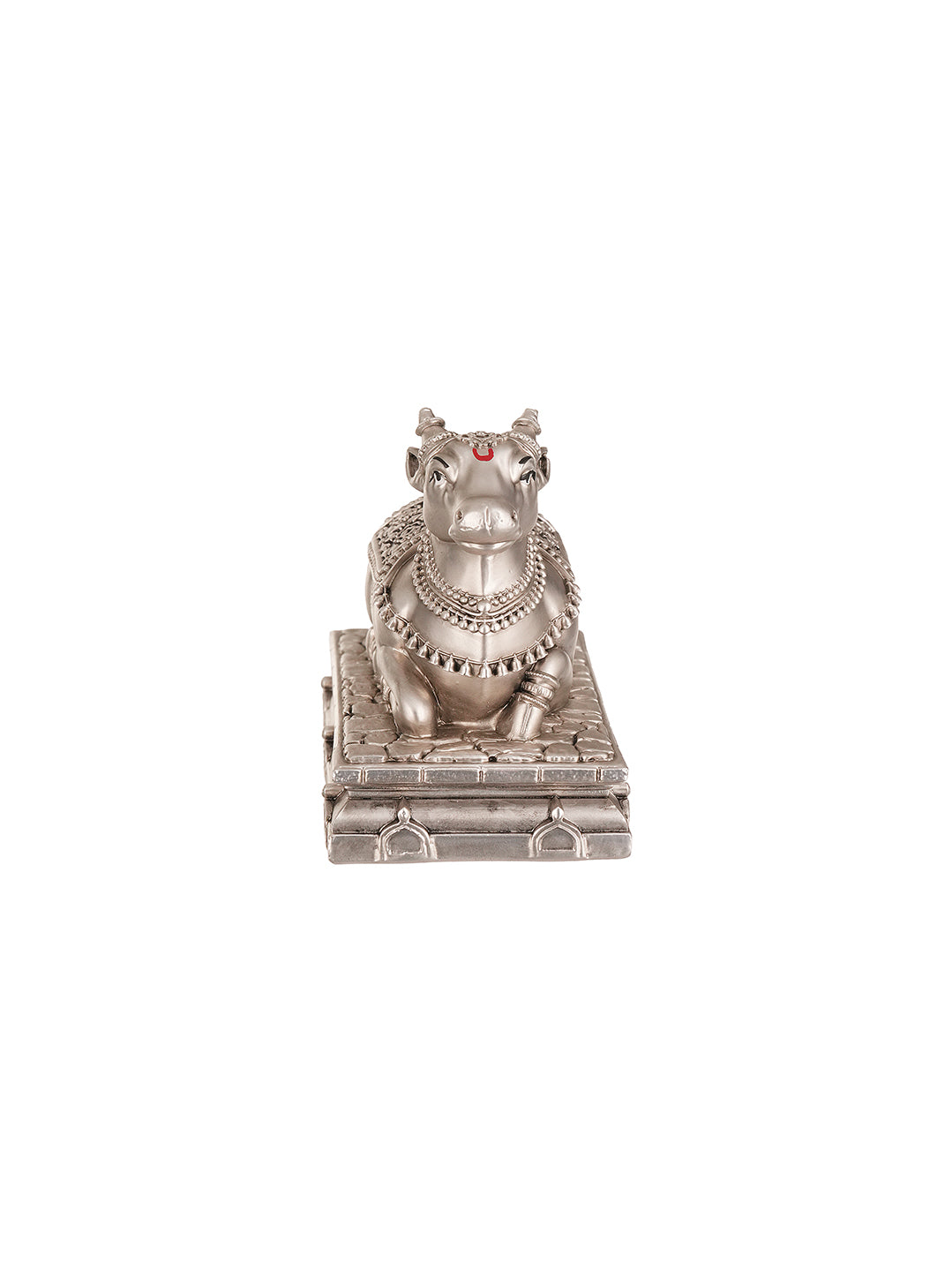 Saraf RS Nandi Idol on Stepped Plinth (999 Silver Plated)