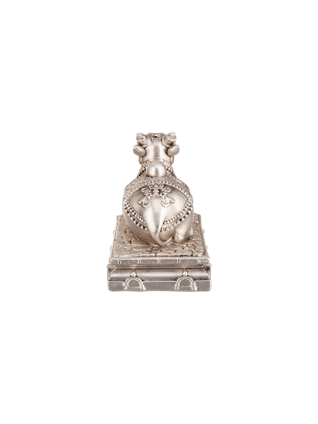 Saraf RS Nandi Idol on Stepped Plinth (999 Silver Plated)