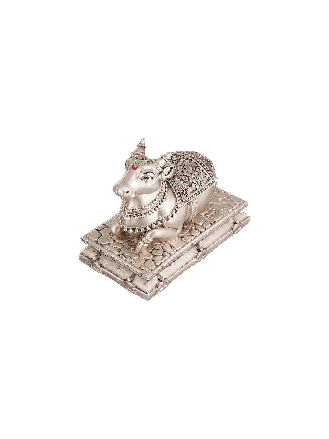 Saraf RS Nandi Idol on Stepped Plinth (999 Silver Plated)