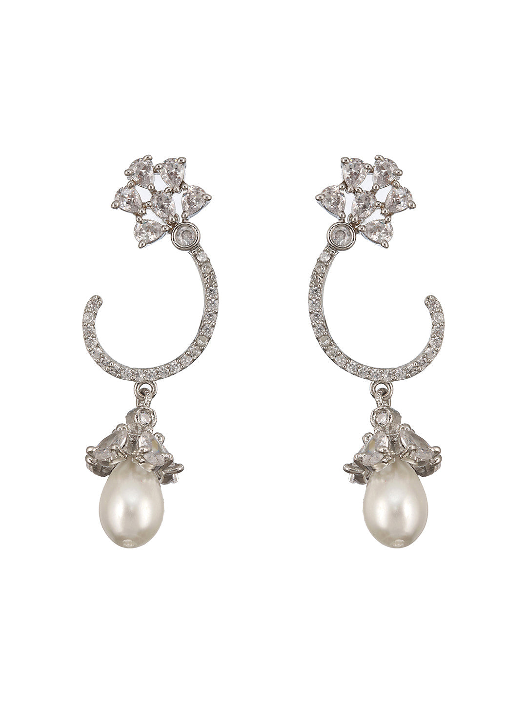 Pearl Beaded 7 Layered Minimal Luxe Choker with AD Earrings  Jewellery  Set