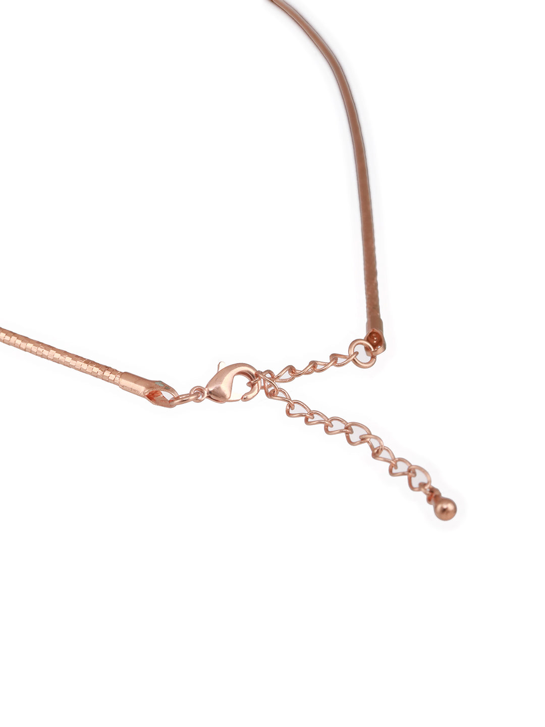Anti-Tarnish Rose Gold Plated Minimal Snake Collar Chain &  Necklace