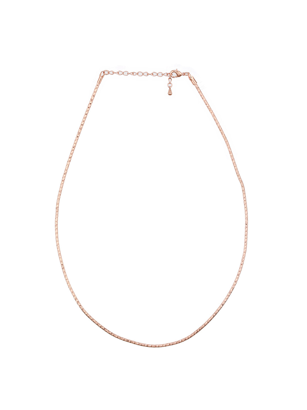 Anti-Tarnish Rose Gold Plated Minimal Snake Collar Chain &  Necklace