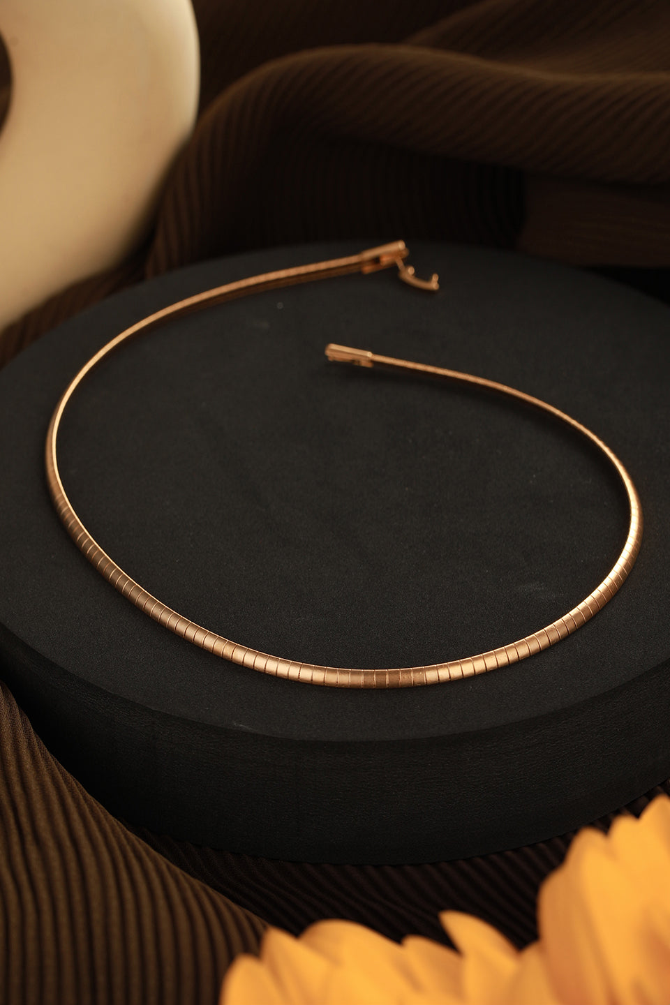 Anti-Tarnish Matt Gold Plated Snake Minima Collar  Chain & Necklace