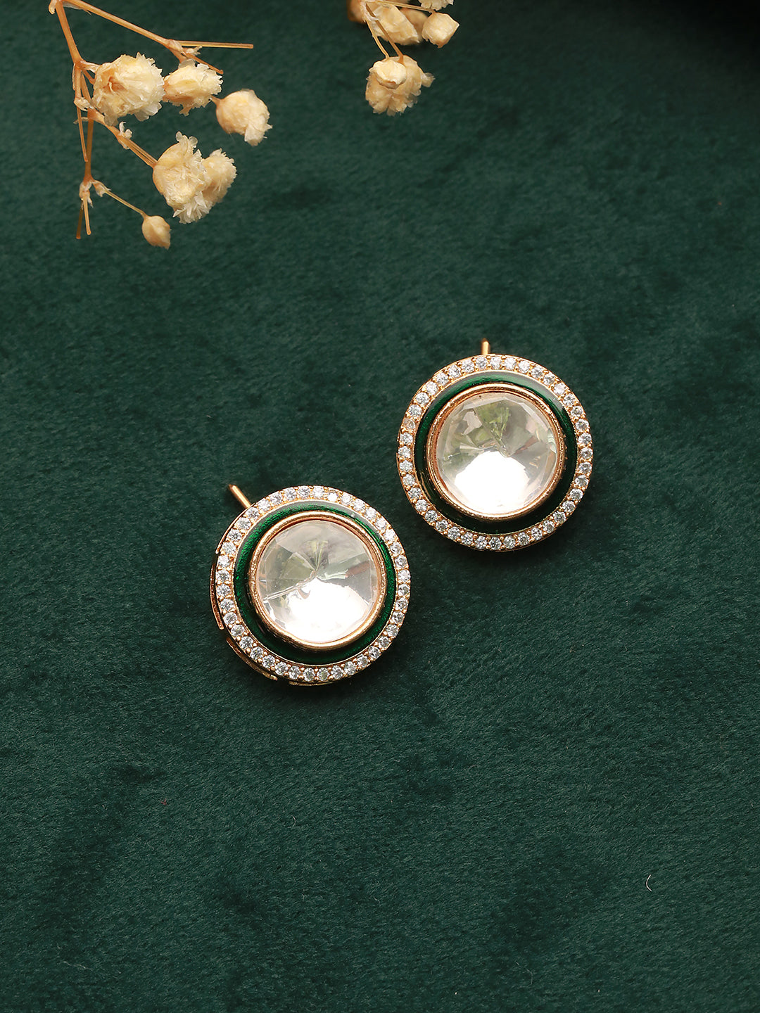 Gold Plated Original Kundan Studded Minimal Officewear Studds Earring