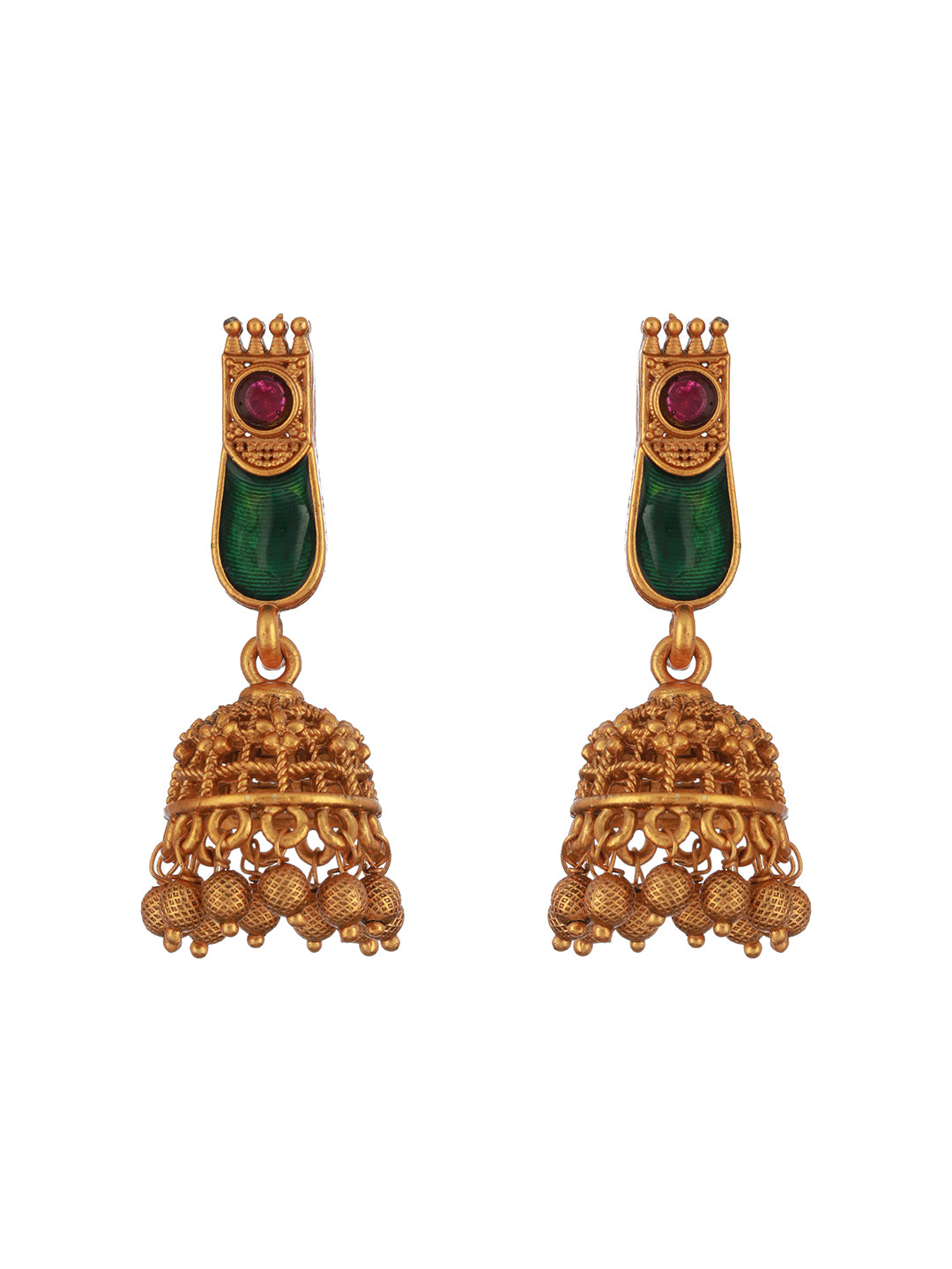 Gold Plated  Traditional Green Nagapadam  Necklace Jewellery  Set