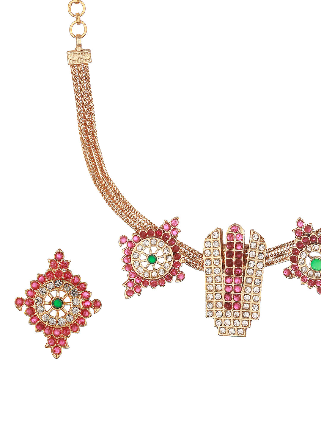 Gold Plated Lord Tirupati Balaji Symbol Chain Jewellery  Set