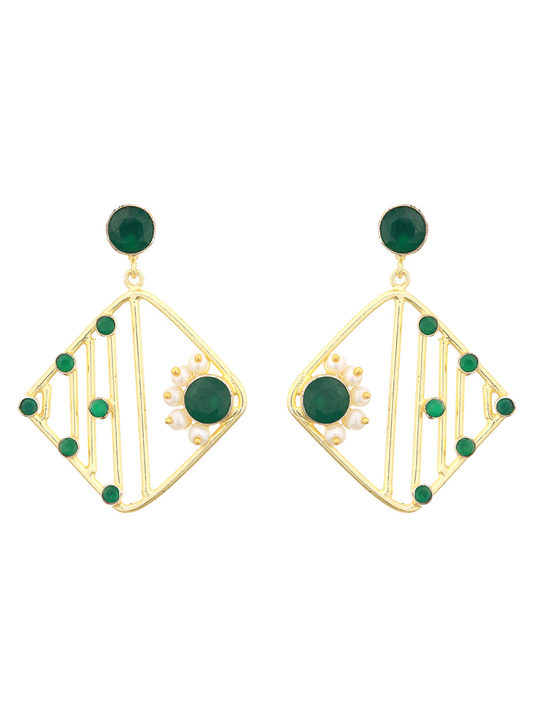 Yellow stone studded STUDD Earrings